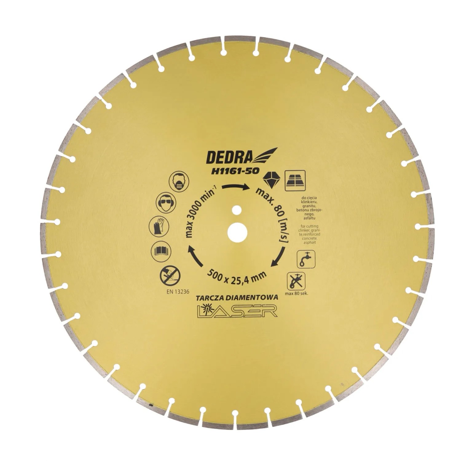 Dedra Tarcza diamentowa 500x25,4 mm do betonu/granitu