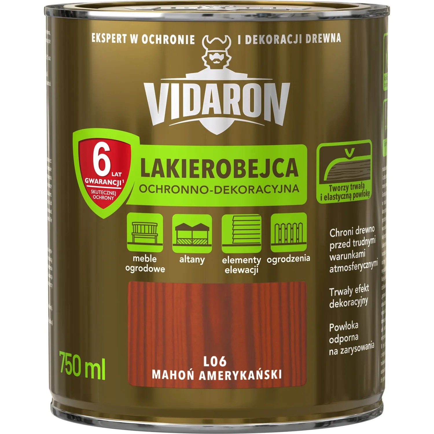 Vidaron Lakierobejca ochronno-dekoracyjna mahoń amerykański 750 ml
