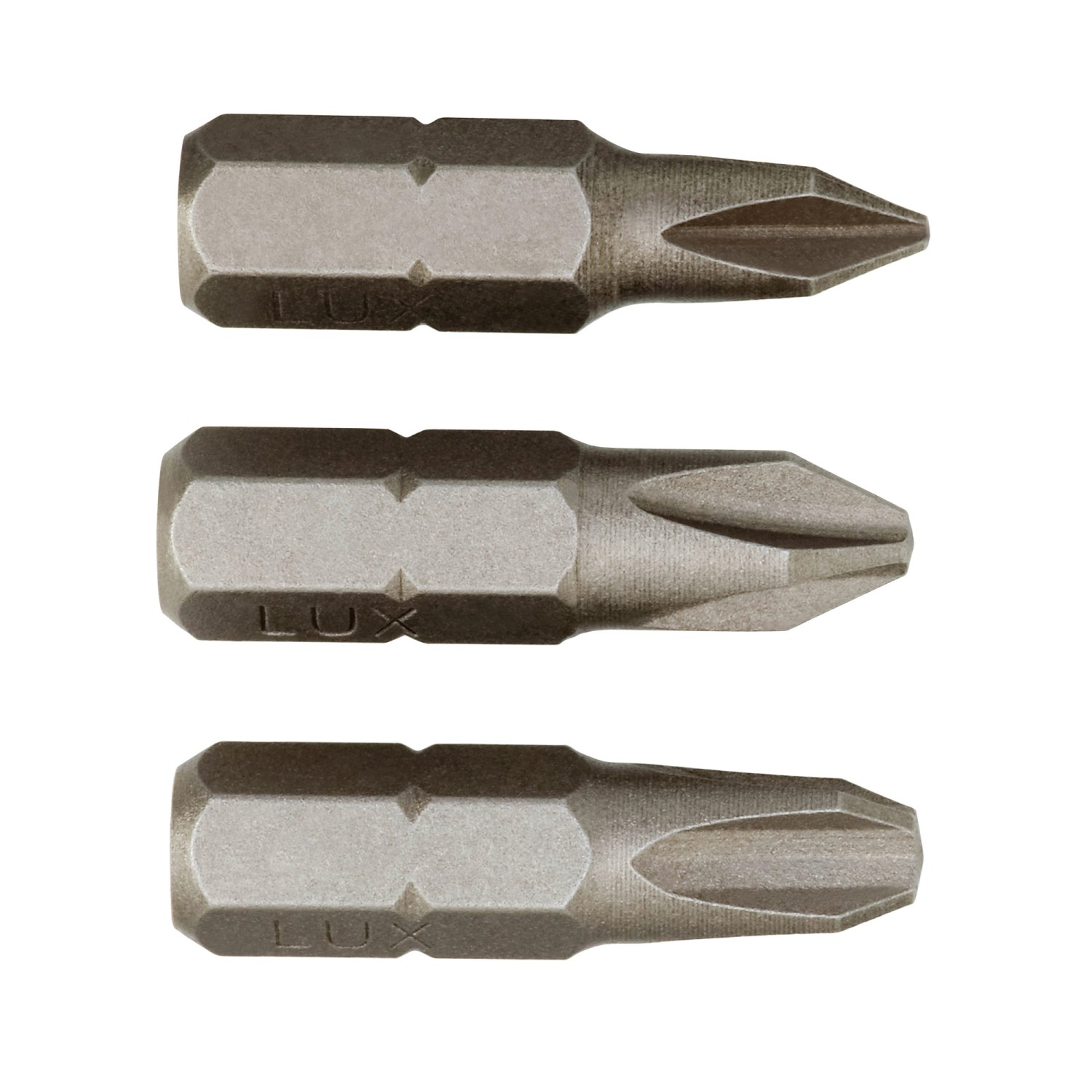 LUX-TOOLS Zestaw bitów krzyżakowych P1 1, 2, 3 3 sztuki
