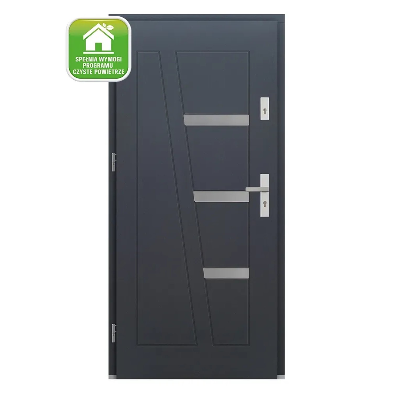 El Prema Drzwi zewnętrzne drewniane Krato antracyt 90L