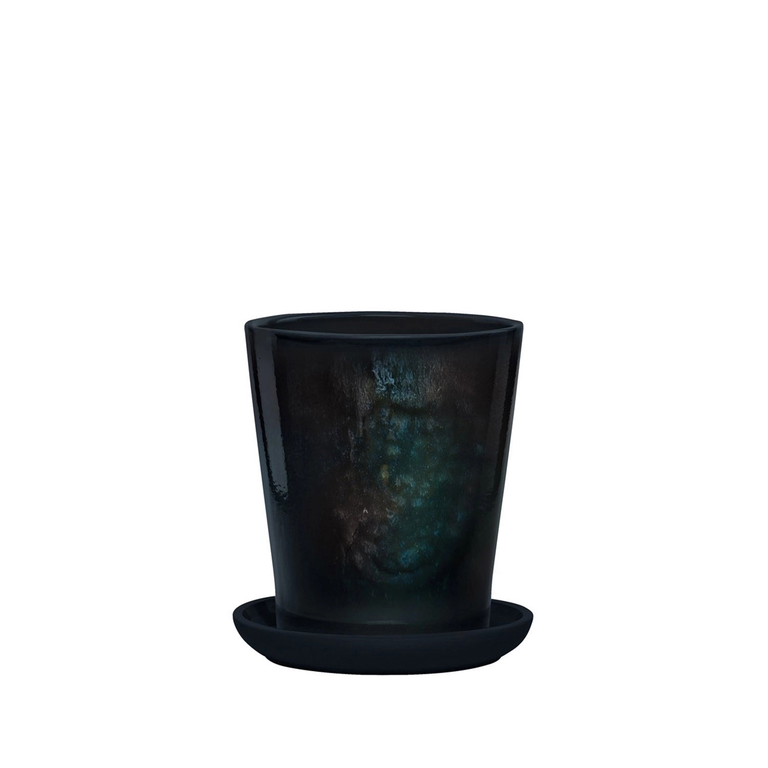 Donica z podstawką Irma brązowo-niebieska - 31 cm