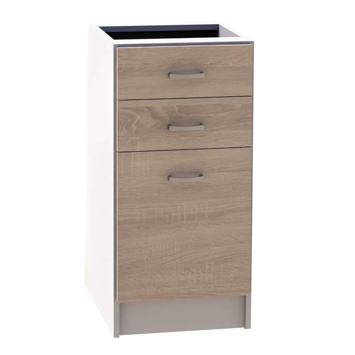 Black and White Style Szafka kuchenna dolna z 2 szufladami ADEL Dąb Sonoma 40 cm