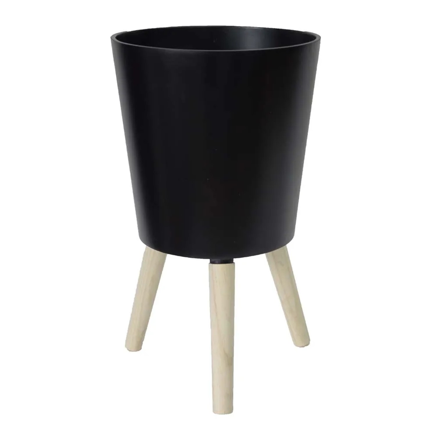 Donica polirezynowa czarna 60 x 34 x 34 cm