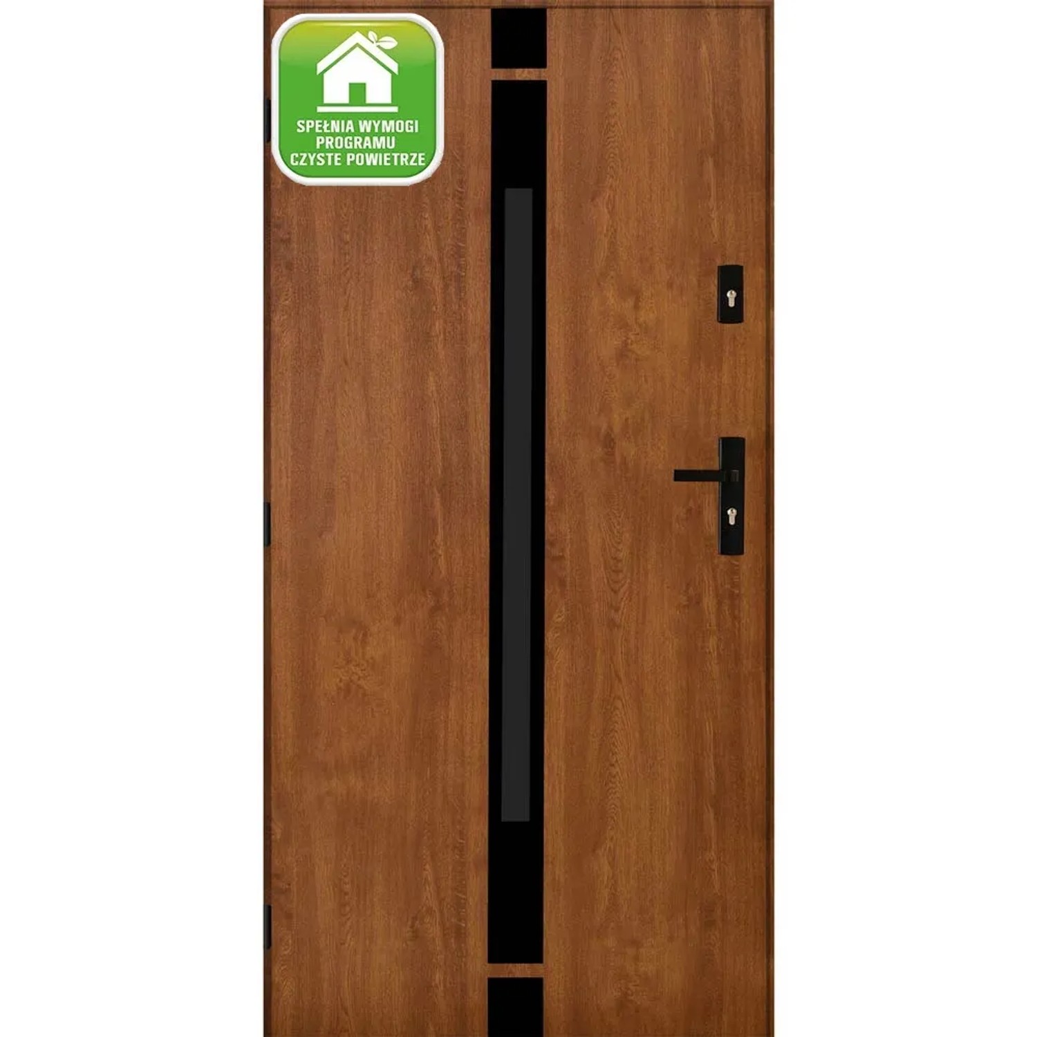 Drzwi zewnętrzne stalowe Silves złoty dąb 90L