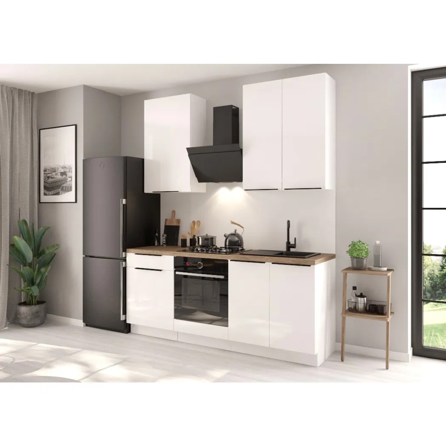 Defra Zestaw mebli kuchennych BELLUNO biały 200 cm 5 el.