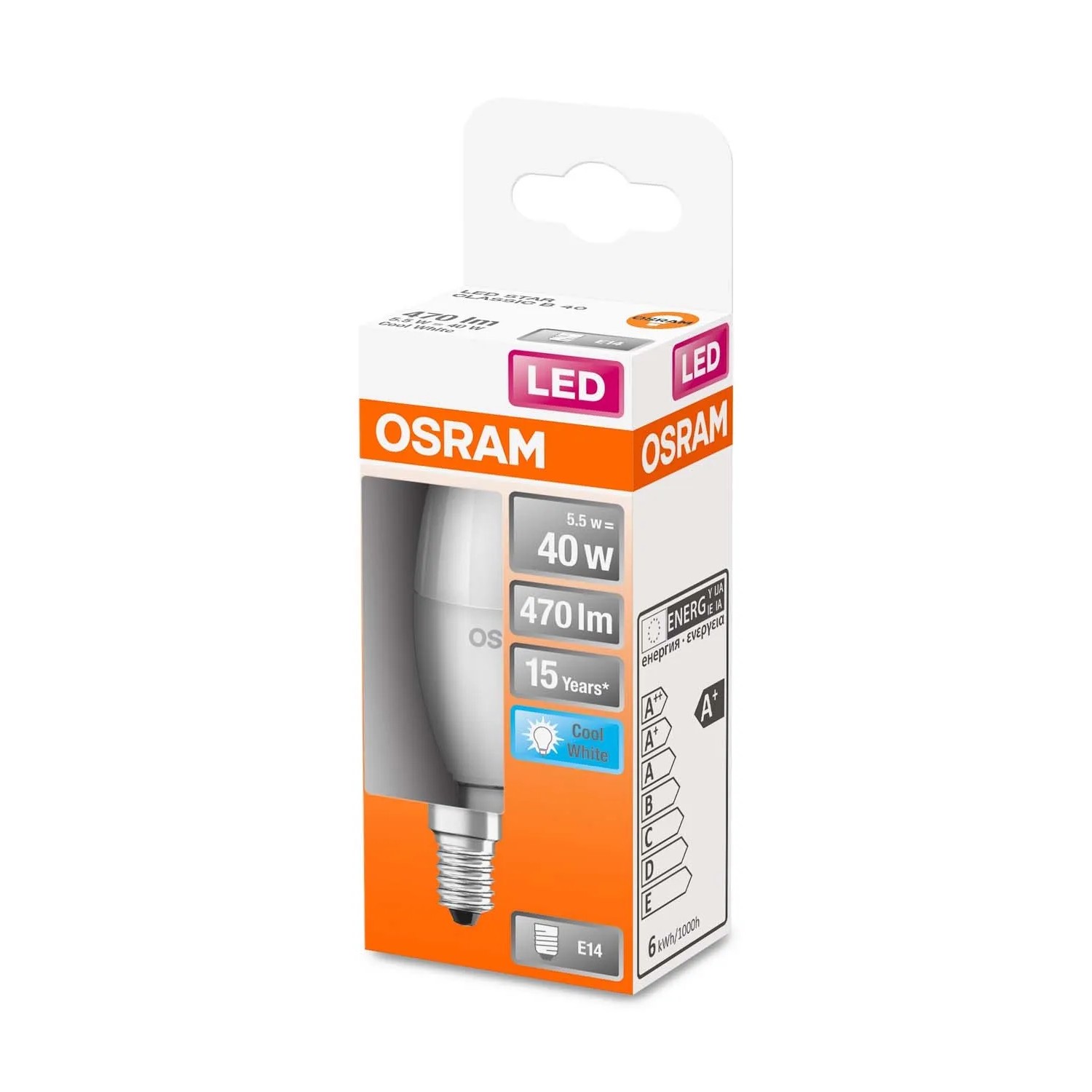 Osram Żarówka LED STAR CLASSIC B40 FR 5,5W E14 470 lm 4000K