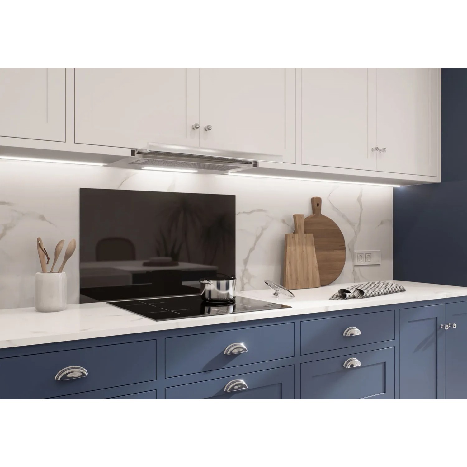 Panel kuchenny szklany czarny - 50 x 80 cm