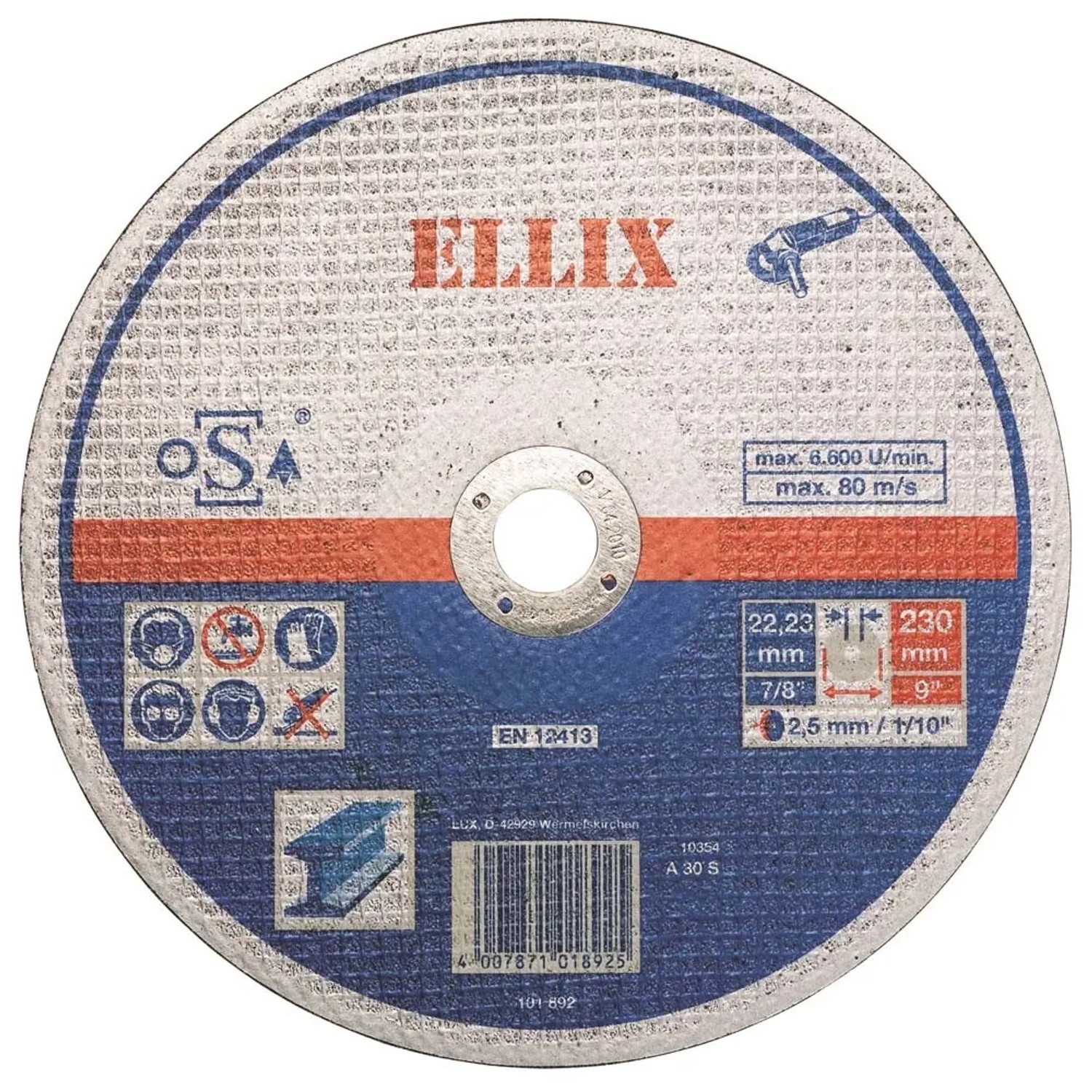 Tarcza do cięcia metalu prosta 230 mm