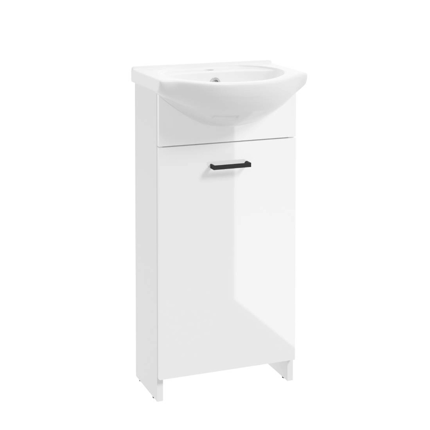 Defra Zestaw Szafka 1-Drzwiowa Z Umywalką Twins Biały Połysk 40 Cm