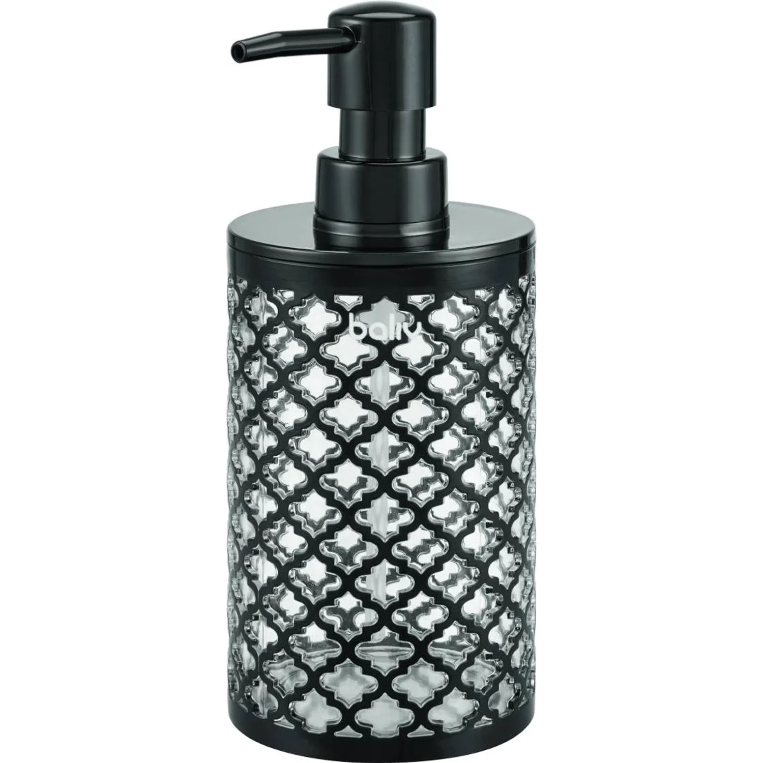 Baliv Dozownik do mydła transparentny z czarnym wzorem