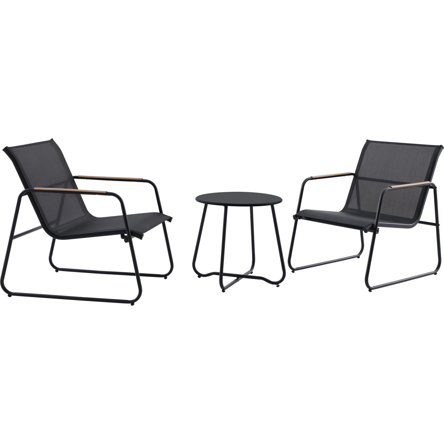 Komplet mebli balkonowych WHITTON czarny 3-częściowy