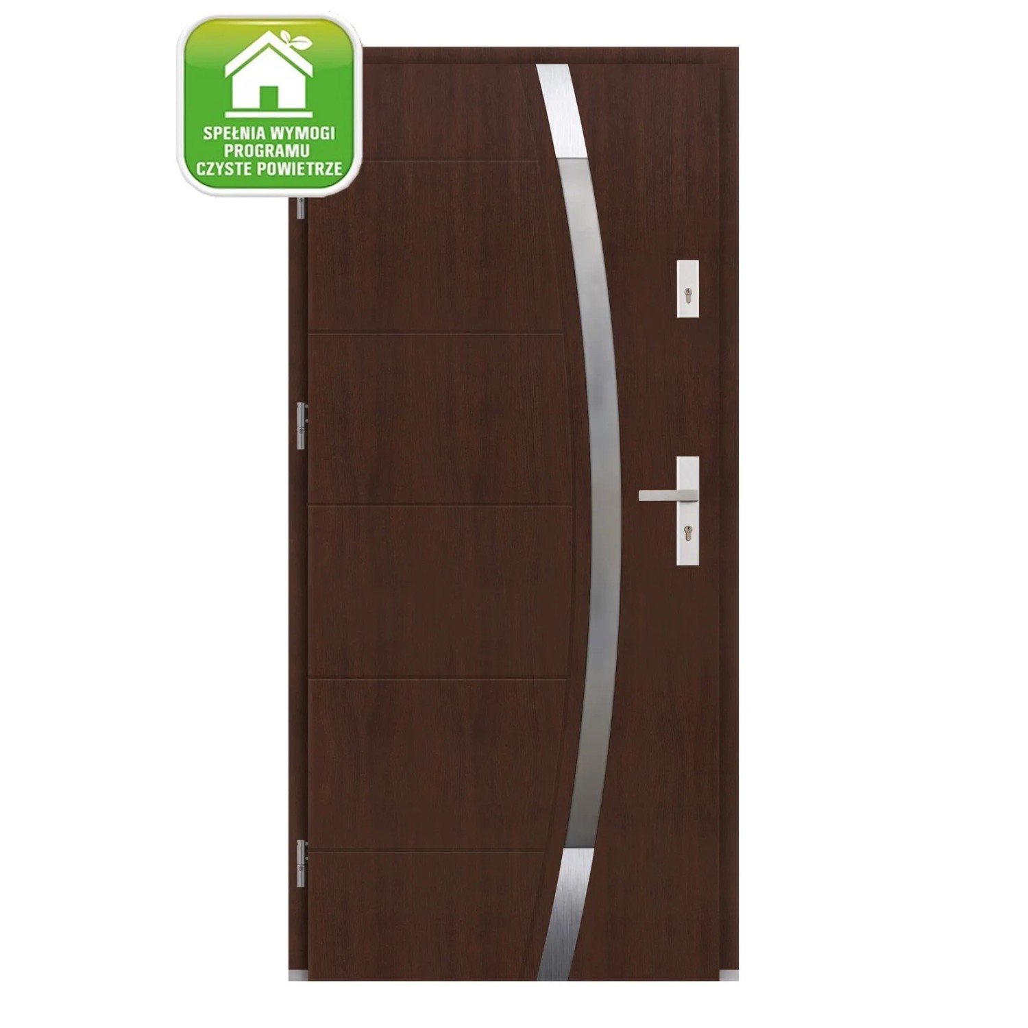 El Prema Drzwi zewnętrzne drewniane Campos ciemny dąb 90L