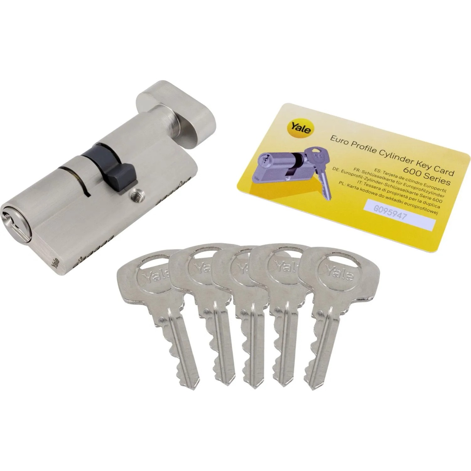 YALE Wkładka 600 mosiężna - kolor satynowy 30/35G