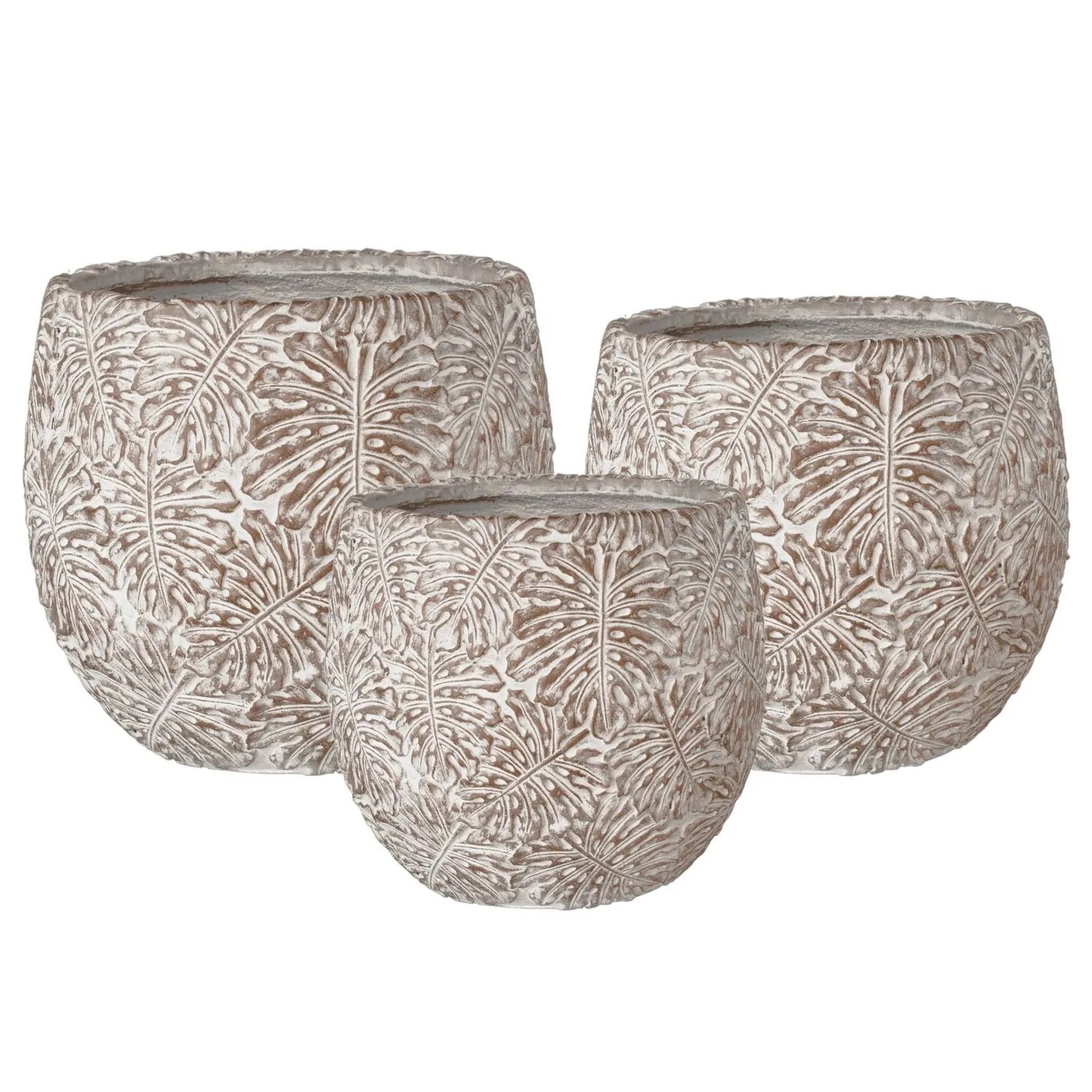 Donice Jungle białe komplet 3 szt.