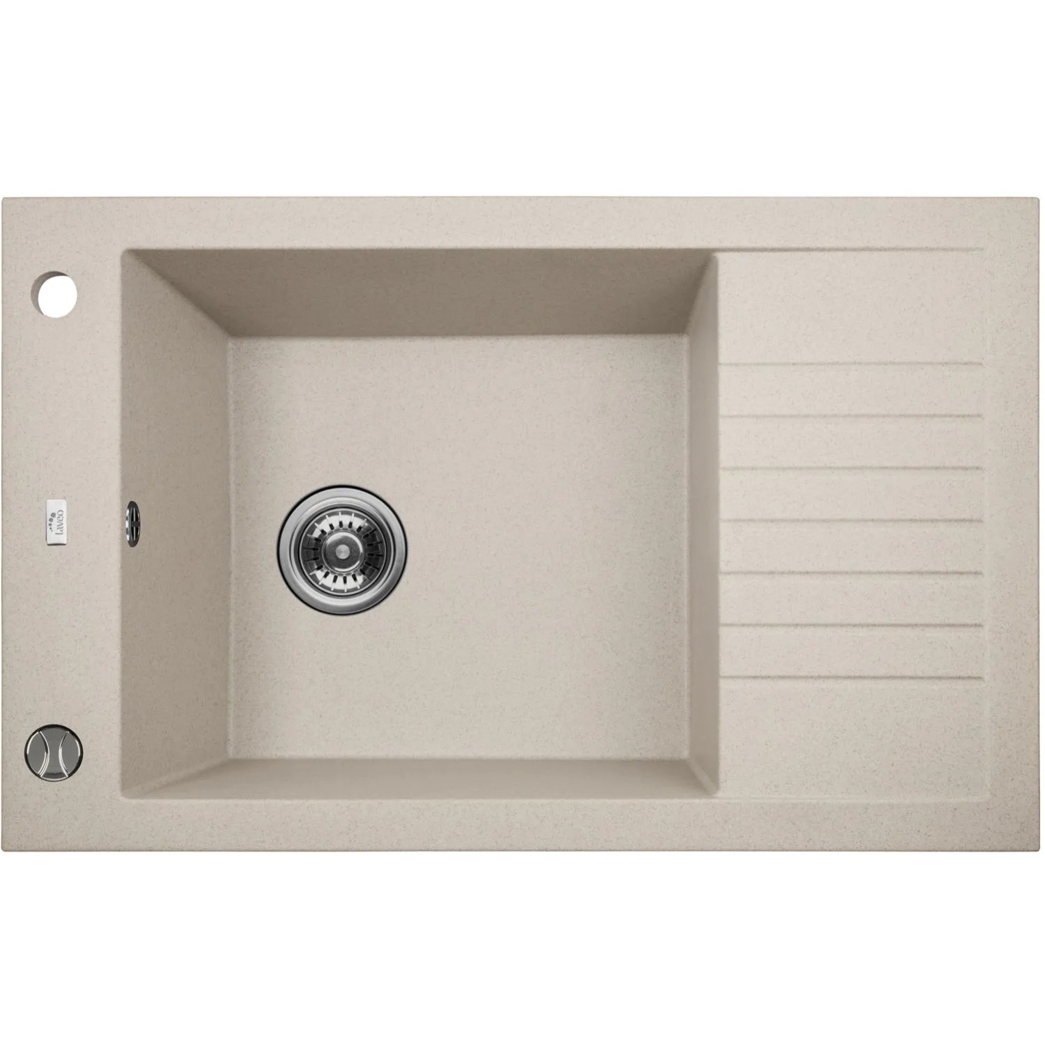 Laveo Zlewozmywak PIONIER 1-kom. z ociekaczem beżowy - 78 x 50 cm