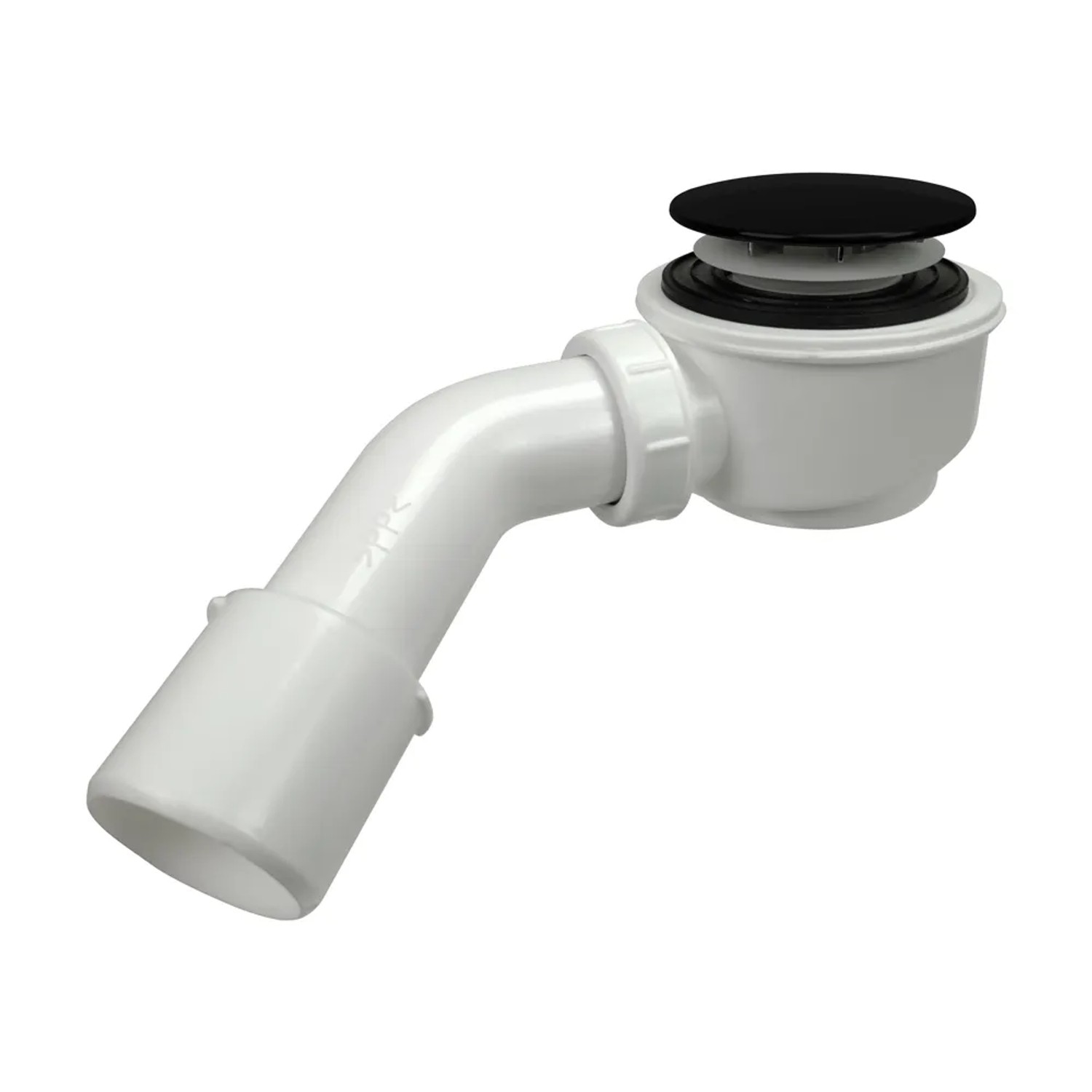 Syfon brodzikowy 50 mm, grzybek chrom i czarny mat