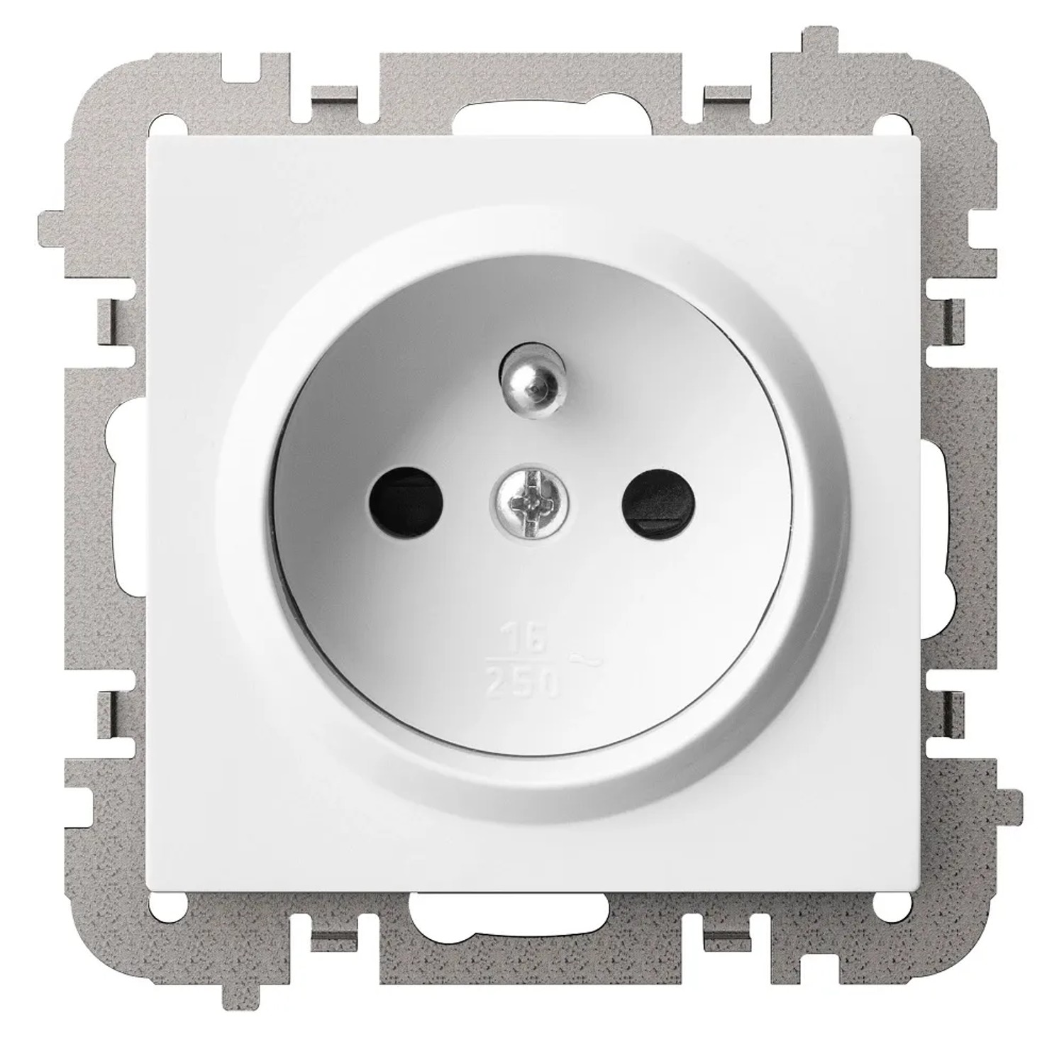 Elektro-Plast Gniazdo pojedyncze z uziemieniem Santra białe