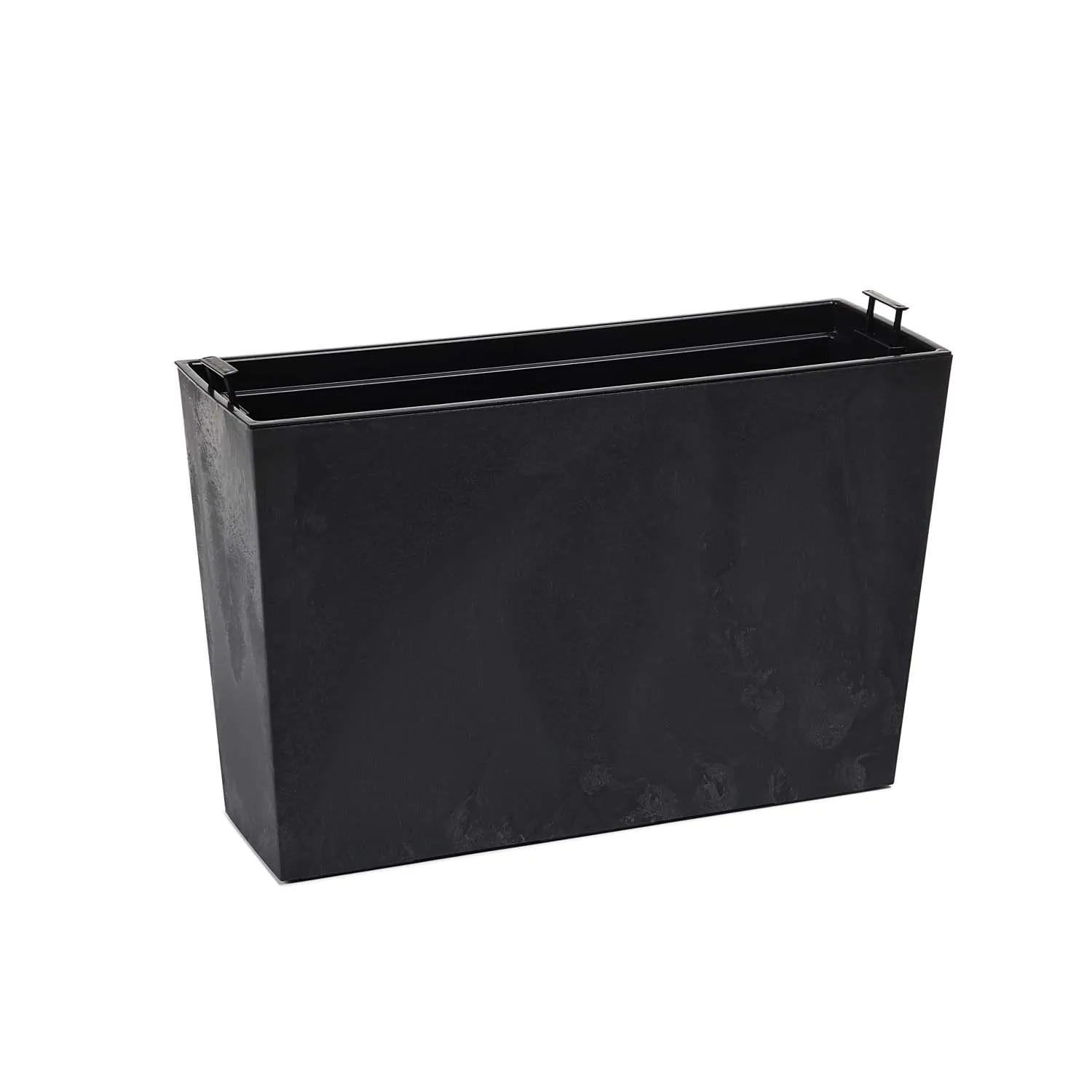 Kwietnik Werbena czarny beton recycled - 19 x 56 cm