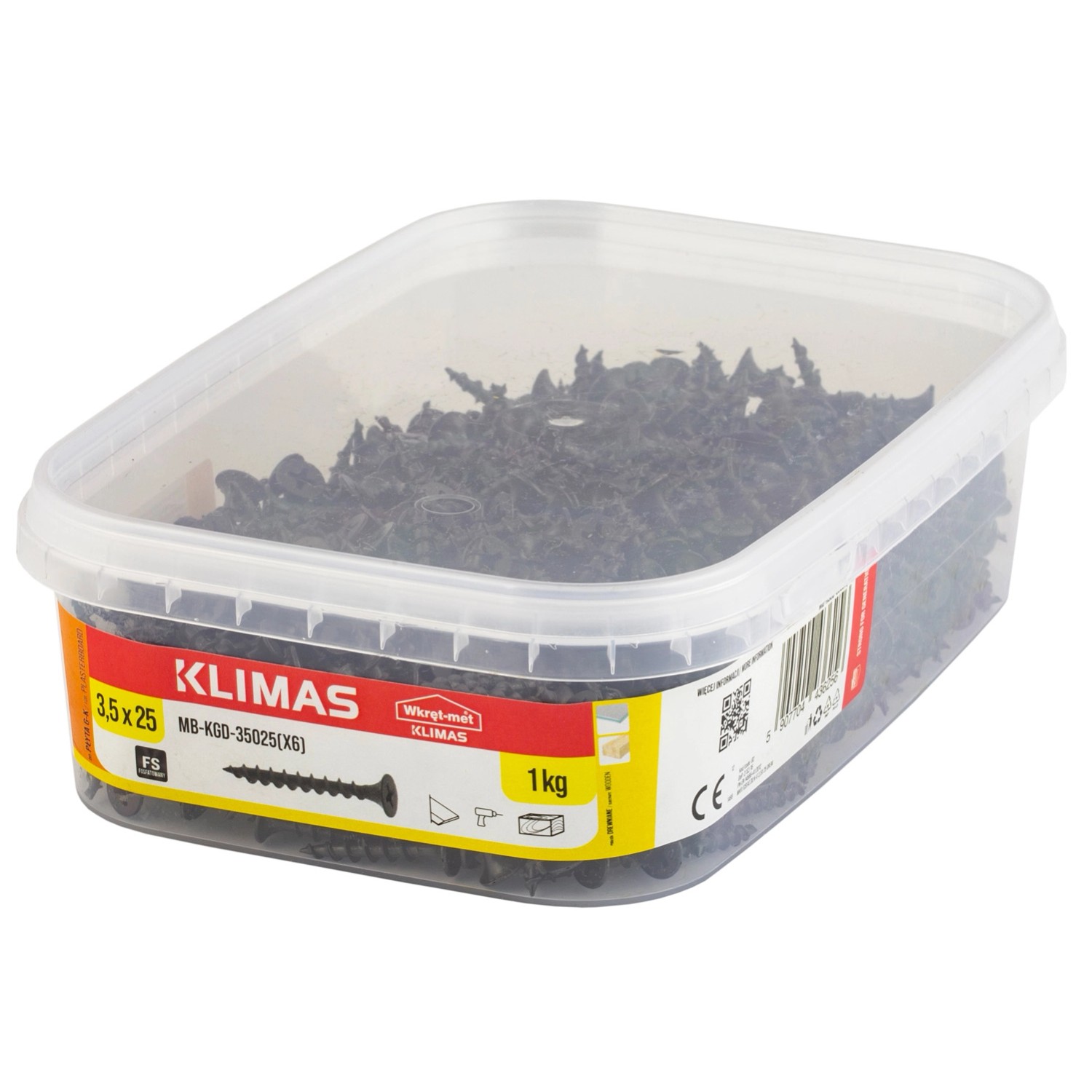 Klimas Wkręt do płyty GK/drewno 3,5 mm x 25 mm, opak. 1,05 kg