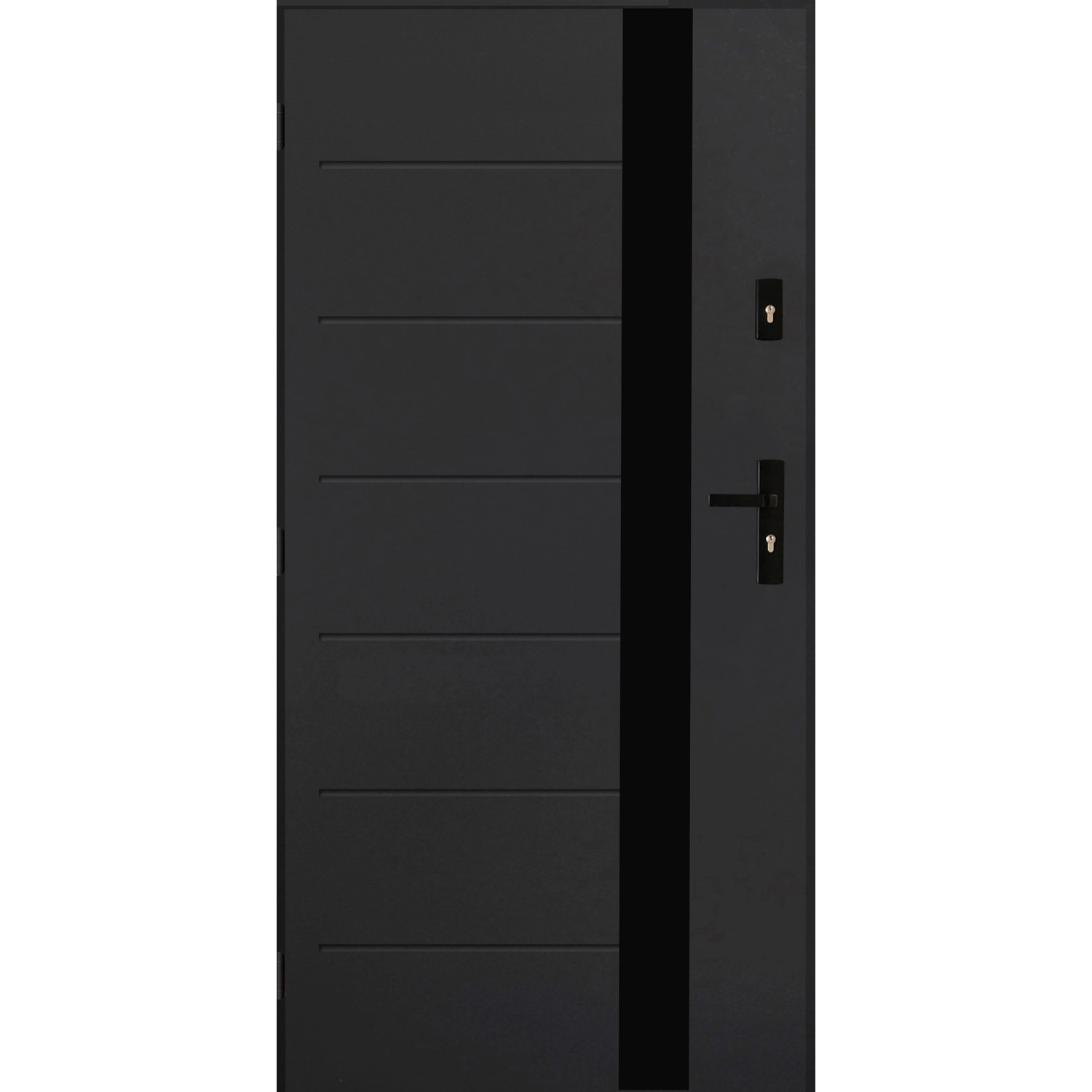 Pantor Drzwi zewnętrzne stalowe Alicante antracyt 90L