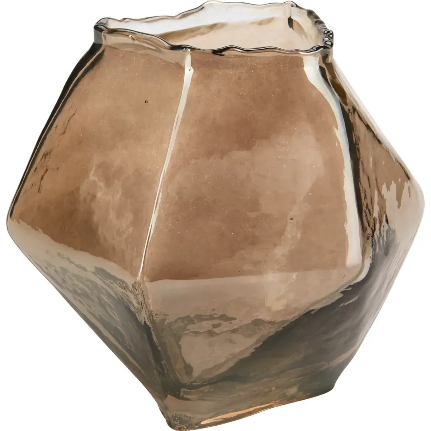 Wazon szklany Geo brąz 17 x 17 x 14 cm