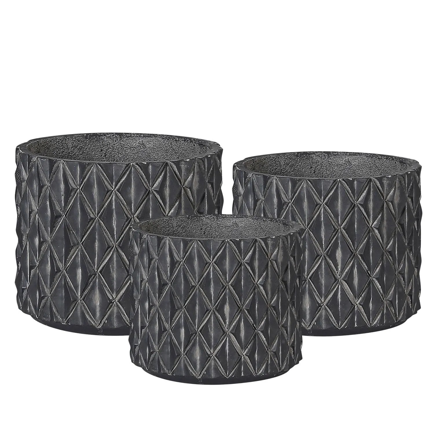 Donice Merida szaro-białe komplet 3 szt.