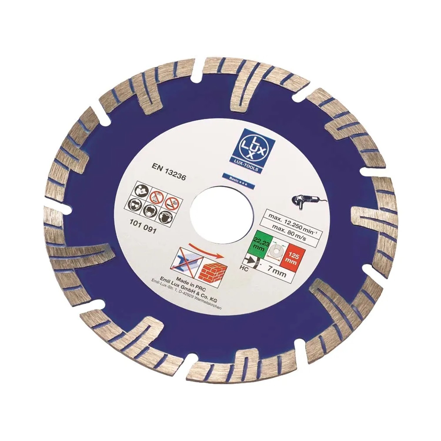 LUX-TOOLS Tarcza diamentowa LUX-TOOLS 125 mm Turbo, segmentowa