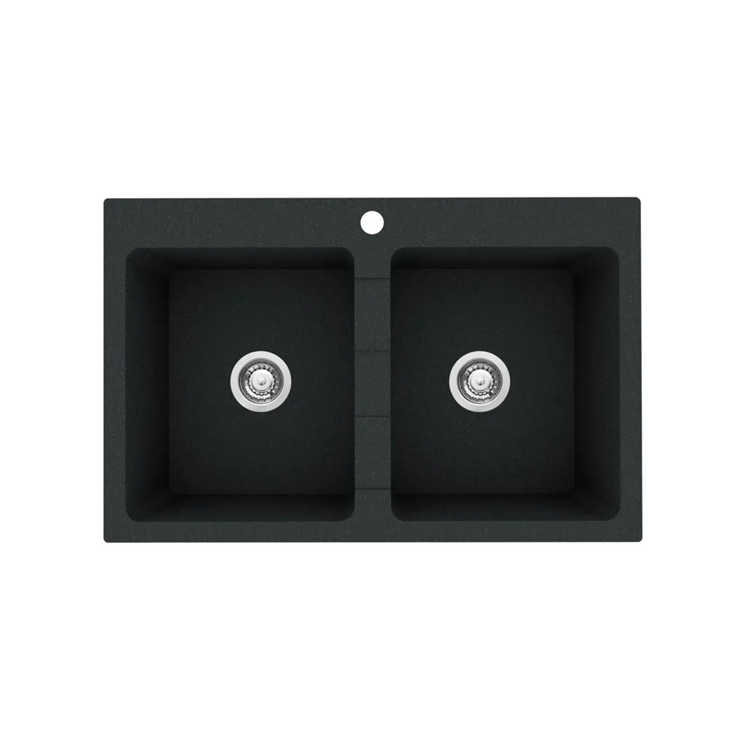 Pyramis Zlewozmywak Poros 2-kom. czarny 78x50 cm