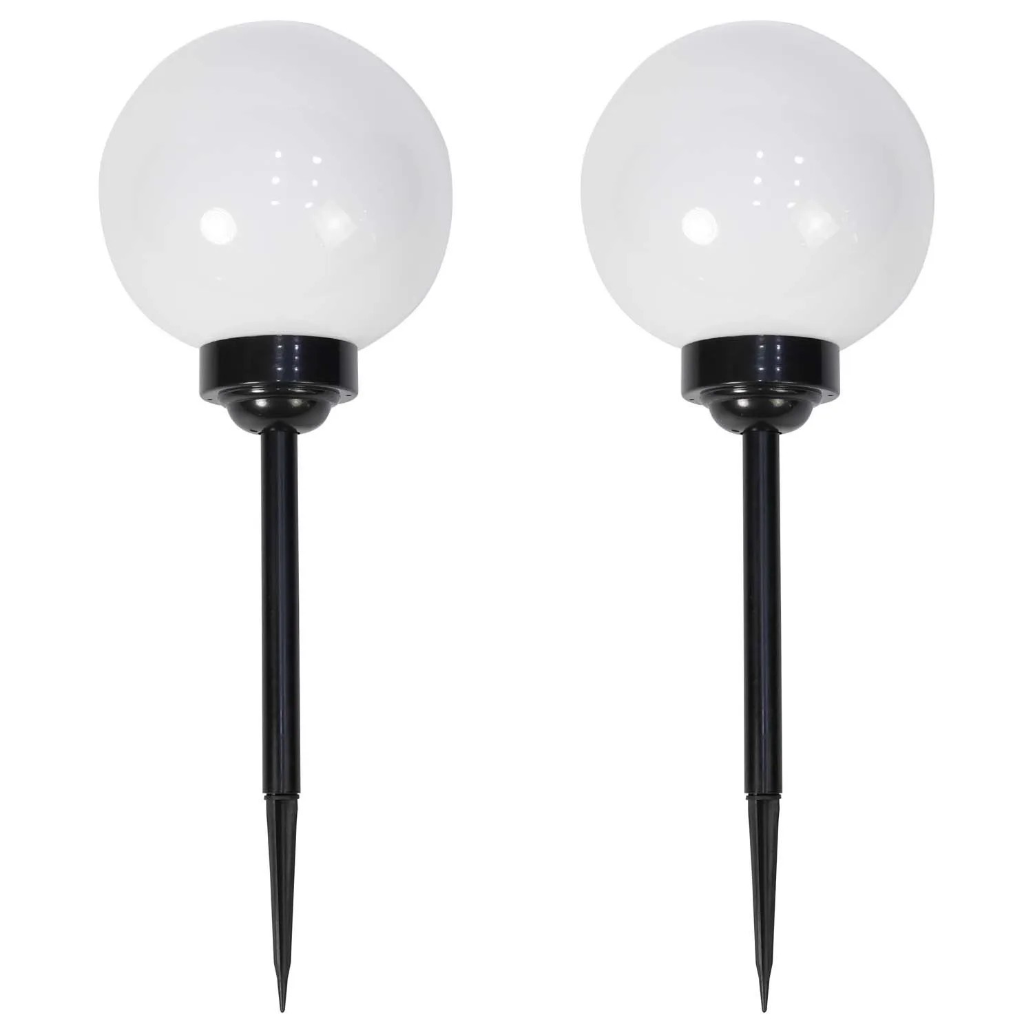 4iQ Zestaw 2 lamp solarnych LED RGB AURA czarnych śr. 20 cm