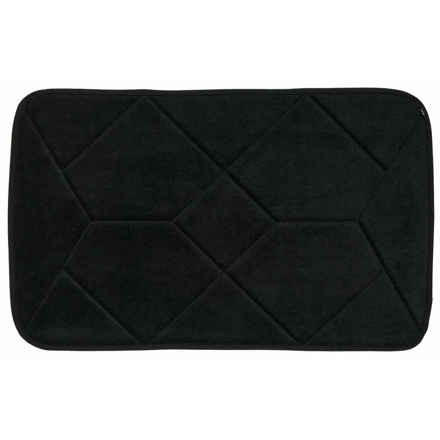 Dywanik łazienkowy 50 x 80 cm czarny tłoczony