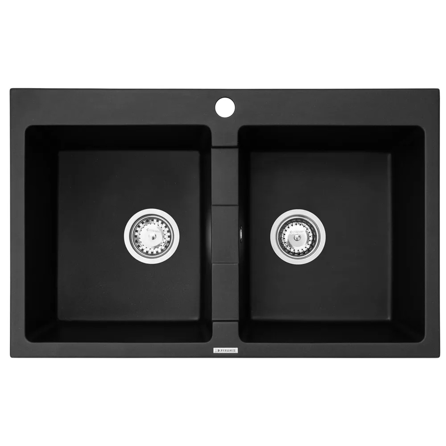 Pyramis Zlewozmywak Poros 2-kom. karbon 78x50 cm
