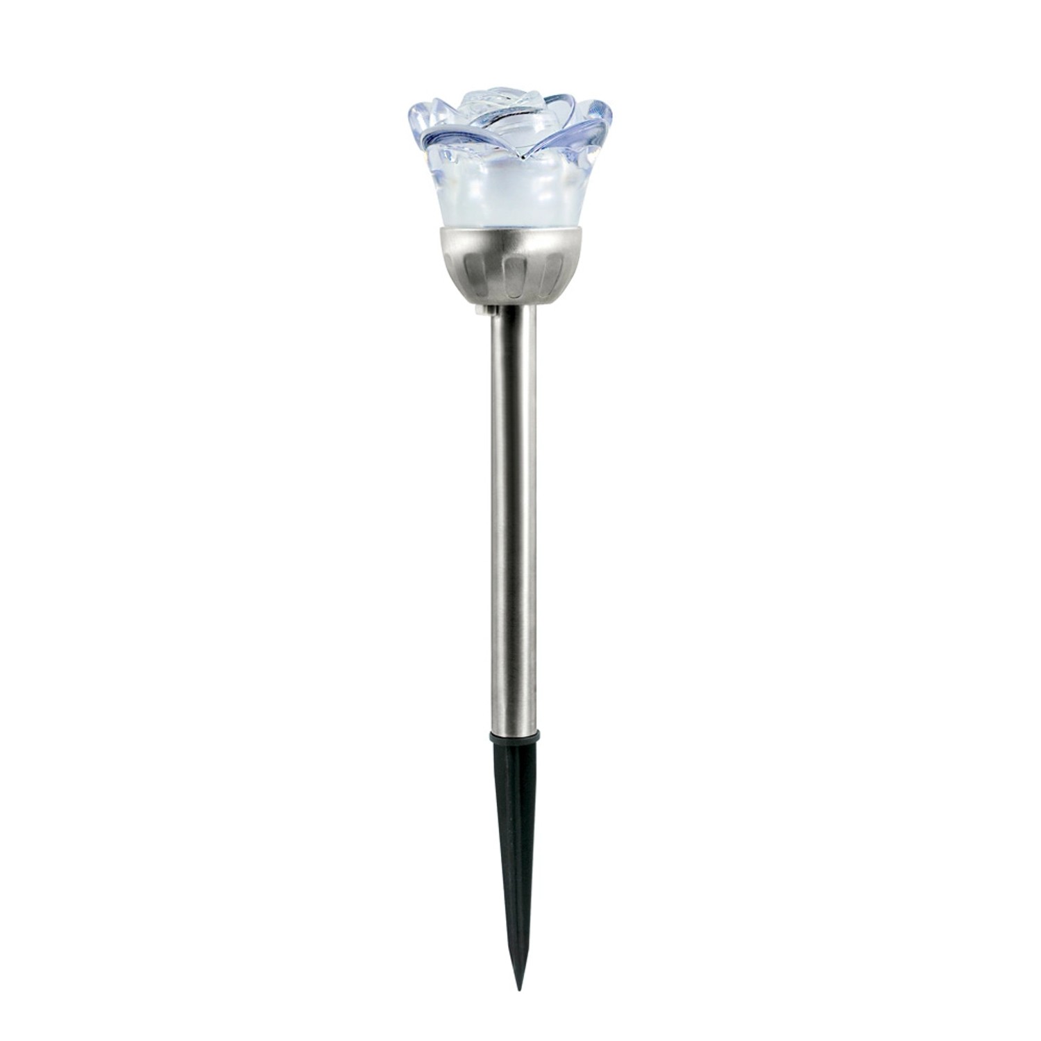 Polux Lampa solar ROSE RGB 36cm IP44 inox