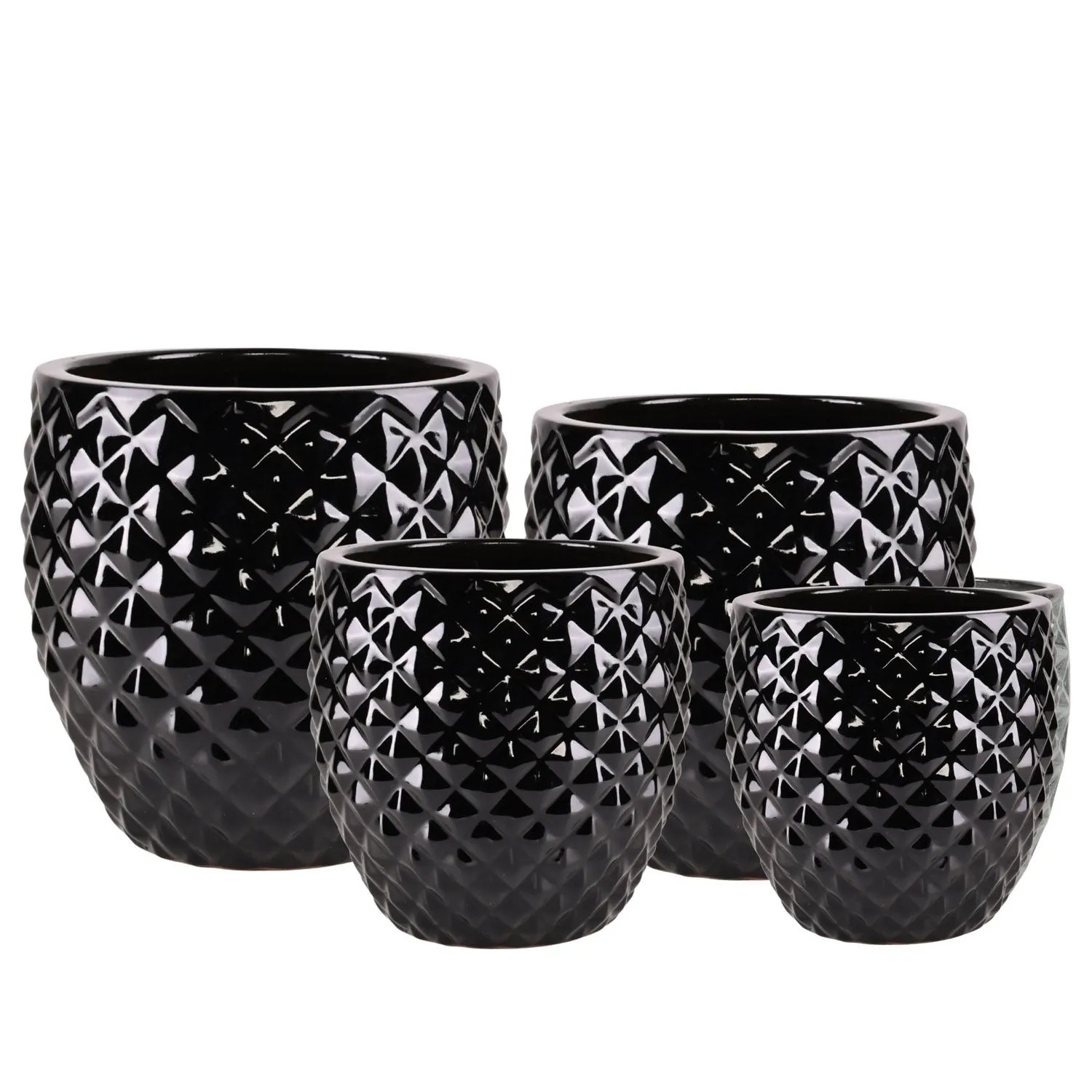 Donice Porto czarne komplet 4 szt.