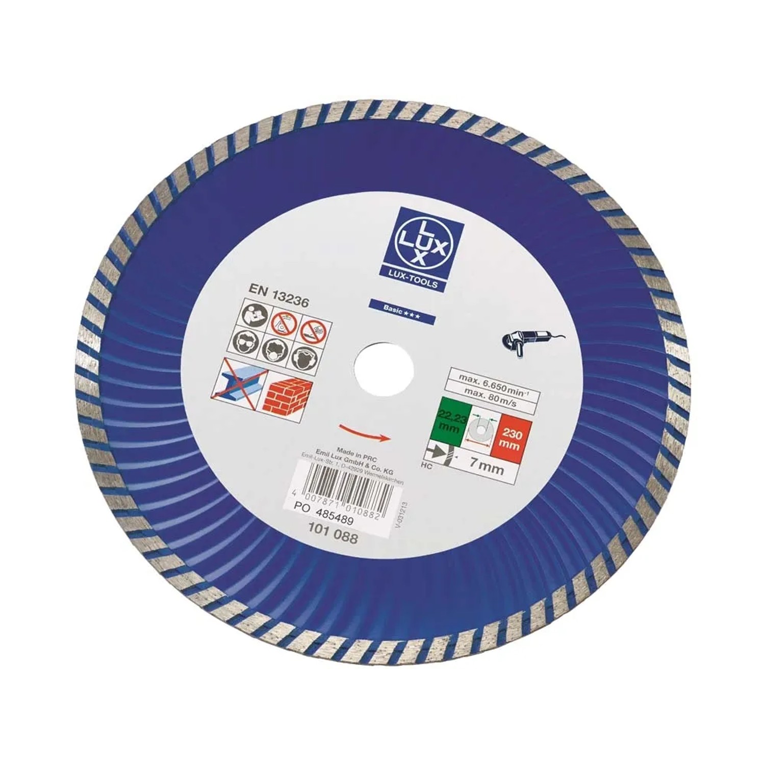 LUX-TOOLS Tarcza diamentowa LUX-TOOLS 230 mm Super Turbo, segmentowa