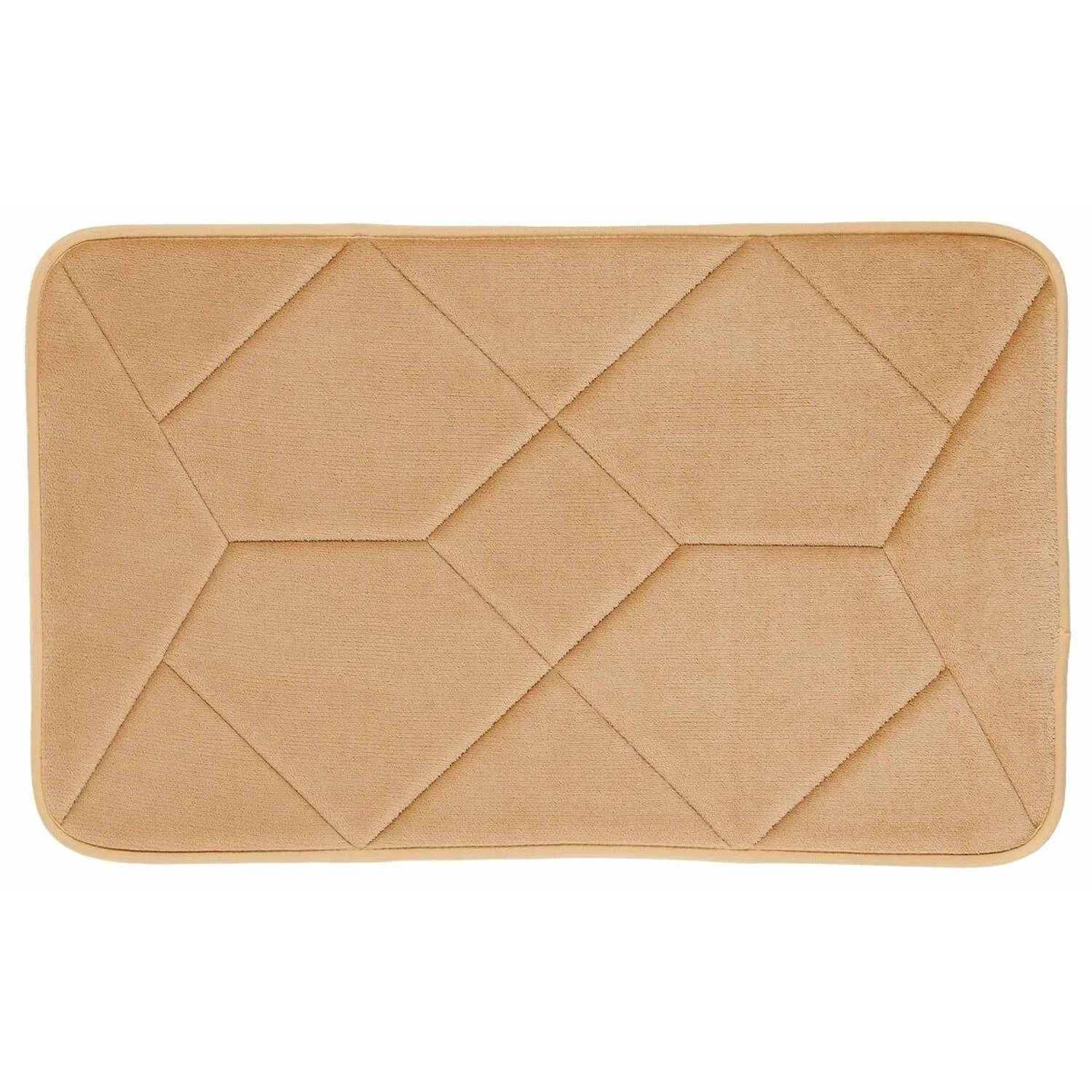 Dywanik łazienkowy 50 x 80 cm beżowy tłoczony