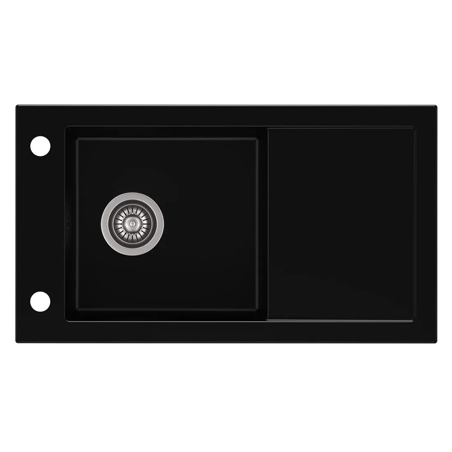 Zlewozmywak Zen 1-kom. z ociekaczem, czarny 76x43 cm