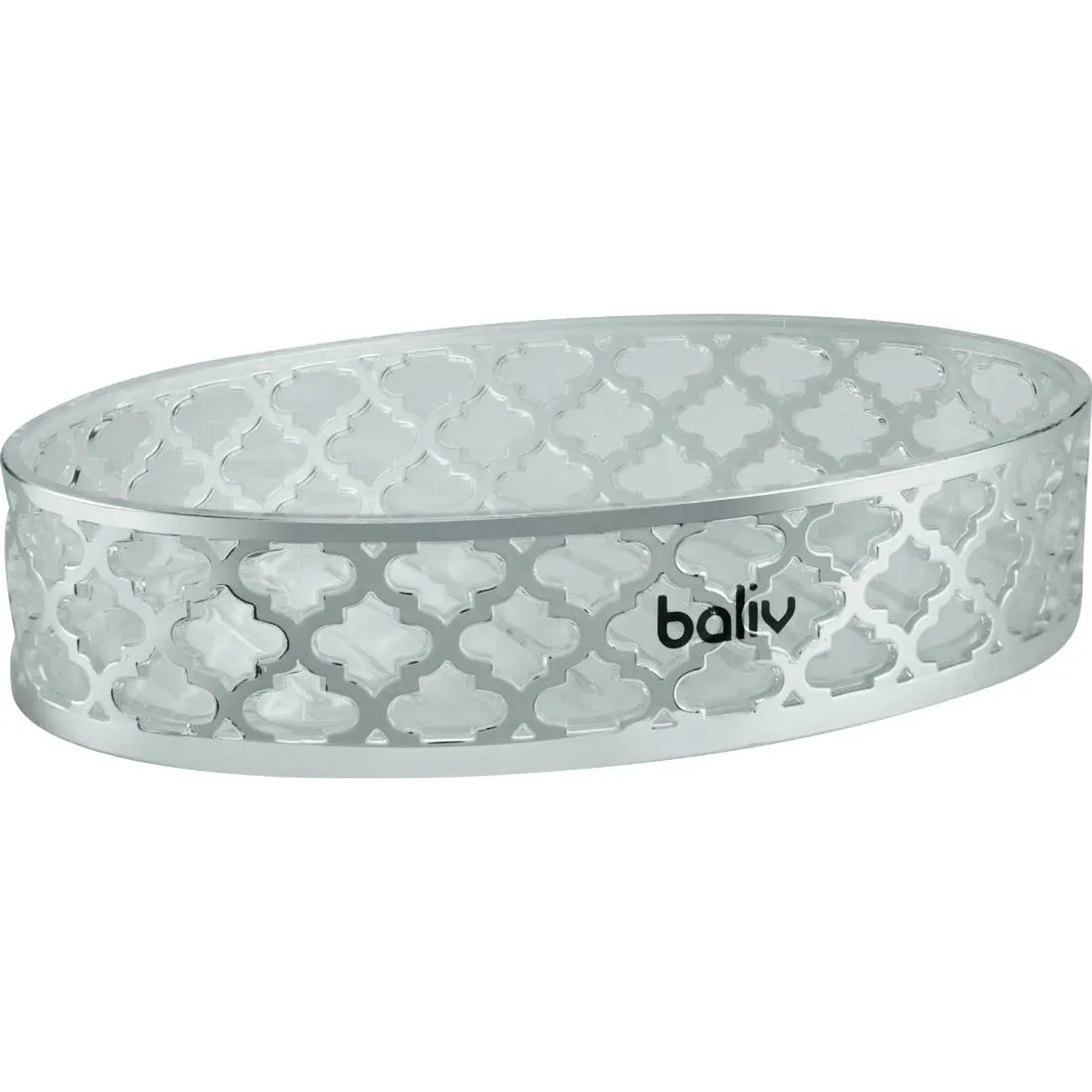 Baliv Mydelniczka transparentna z wzorem chrom