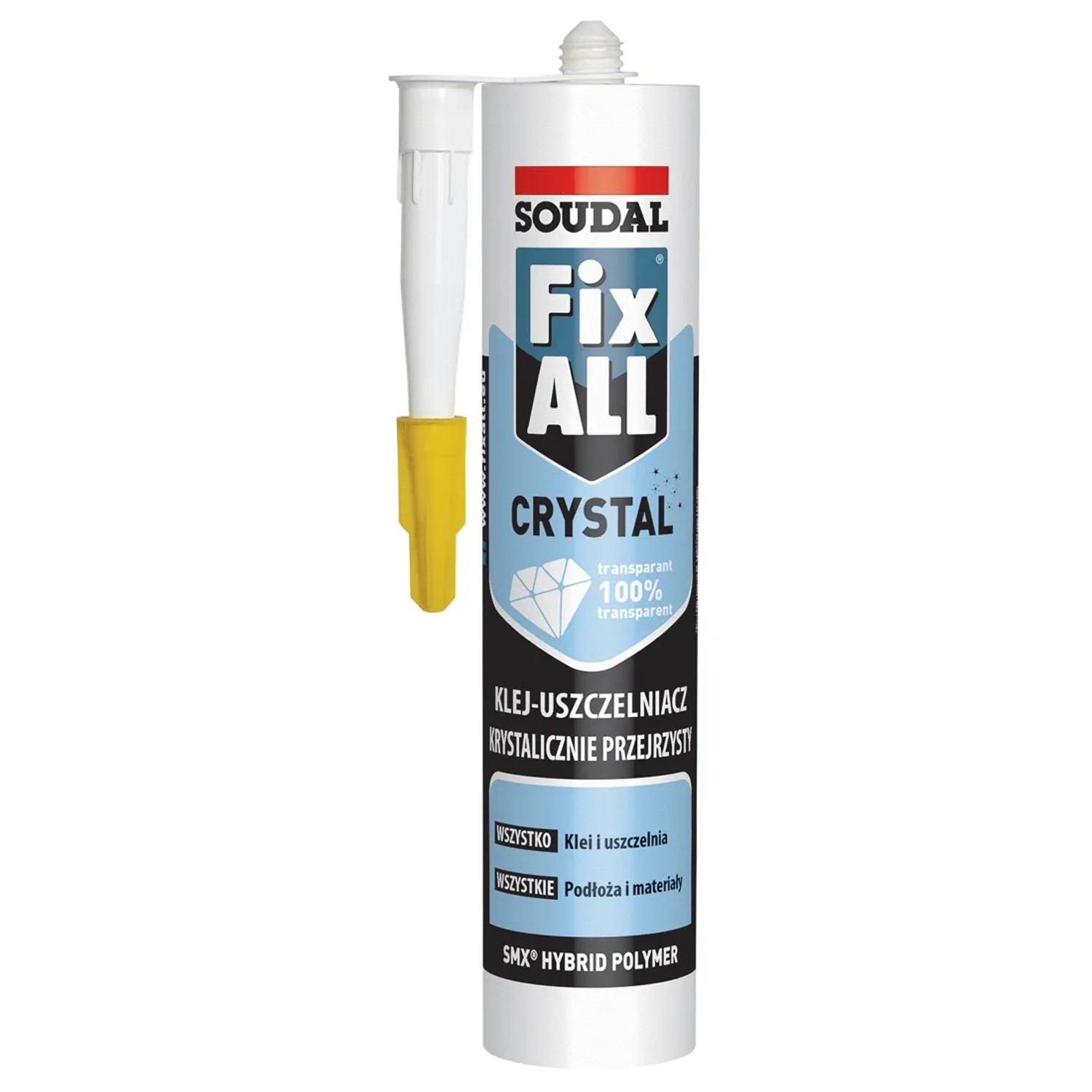 Soudal Klej-uszczelniacz hybrydowy Fix All Crystal bezbarwny 290 ml