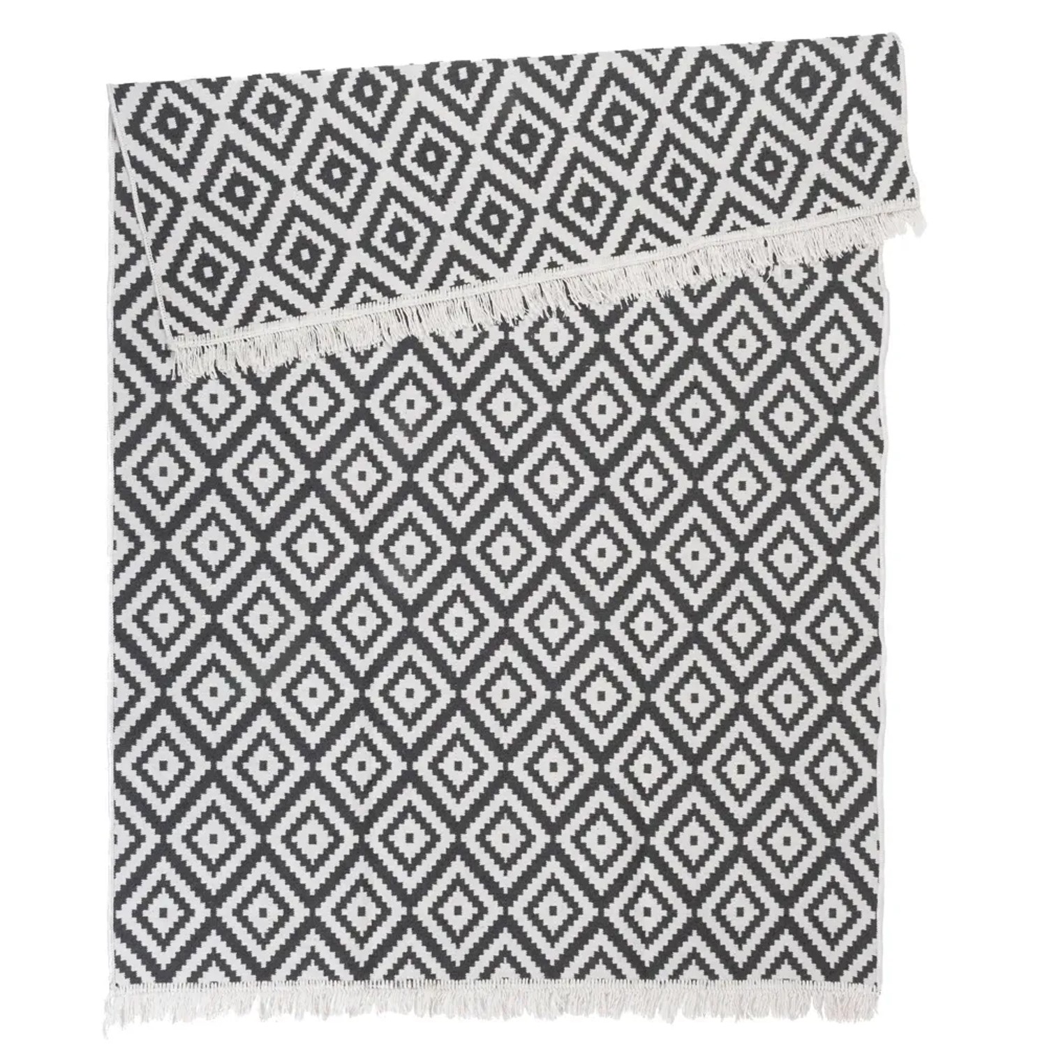 Multidecor Dywan ETNO romby 80 x 150 cm biało-czarny