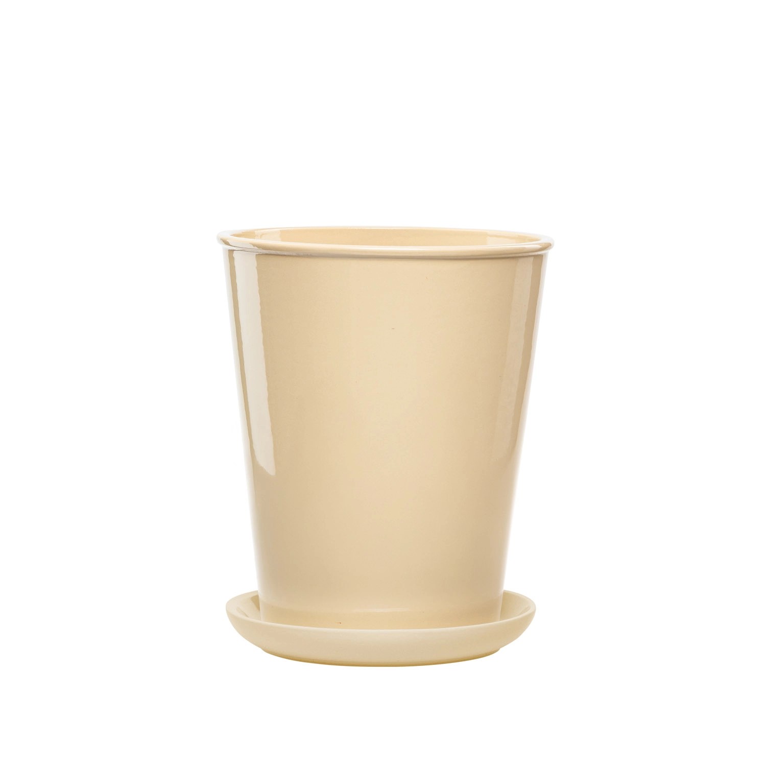 Donica z podstawką Palma kość słoniowa - 22 cm