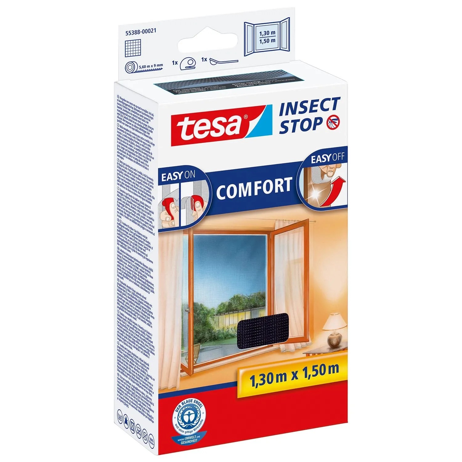 Tesa Moskitiera okienna Comfort czarna - 130 x 150 cm