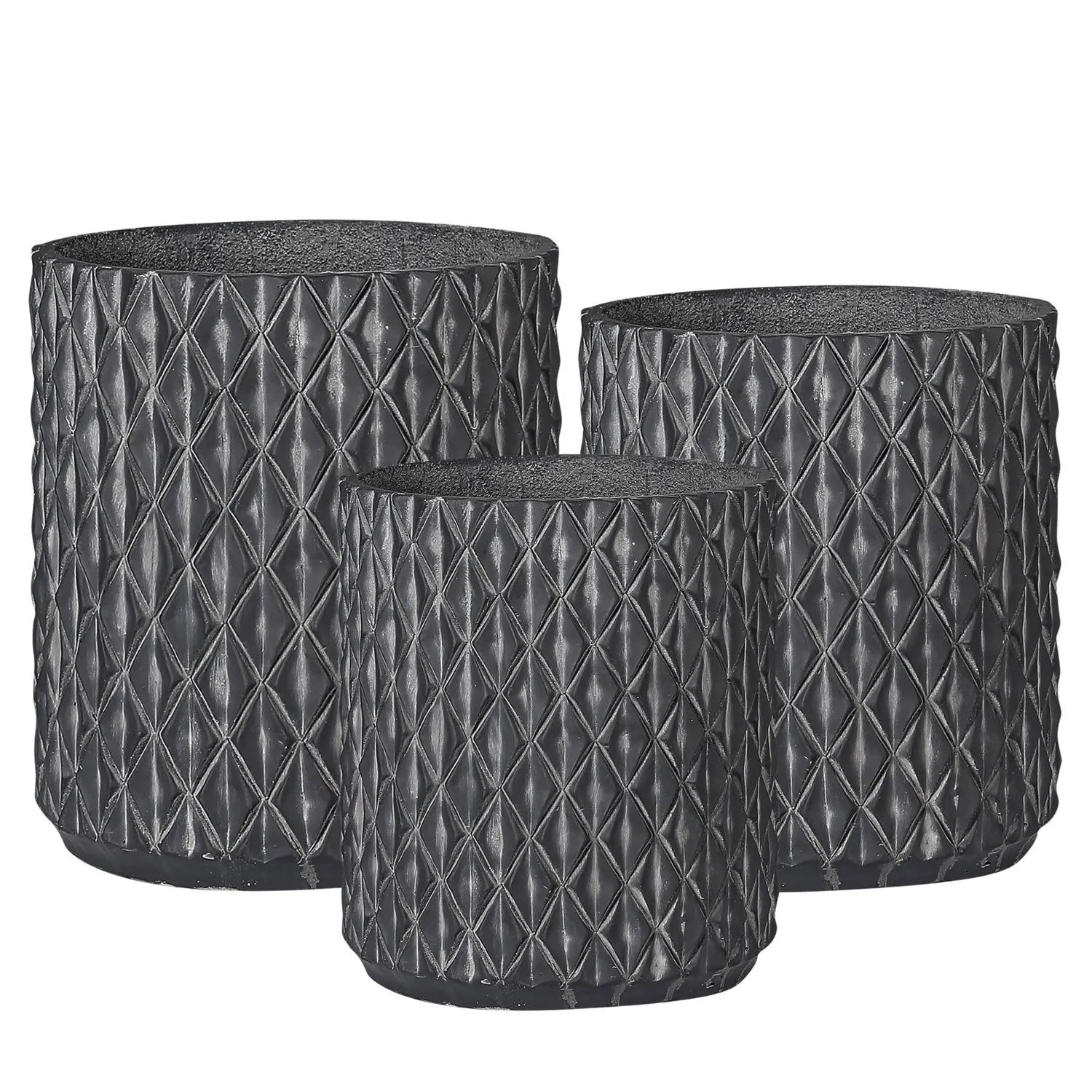 Donice Otranto szaro-białe komplet 3 szt.