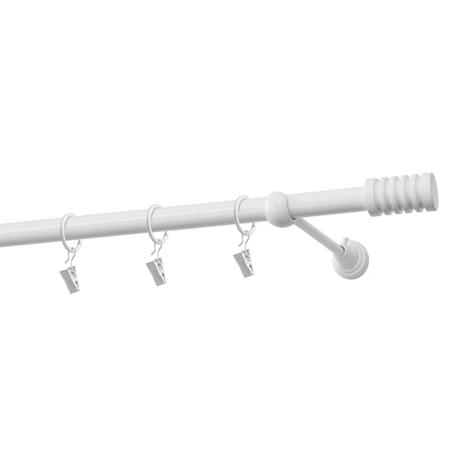 Gardinia Karnisz PORTO pojedynczy 19 mm biały 160 cm