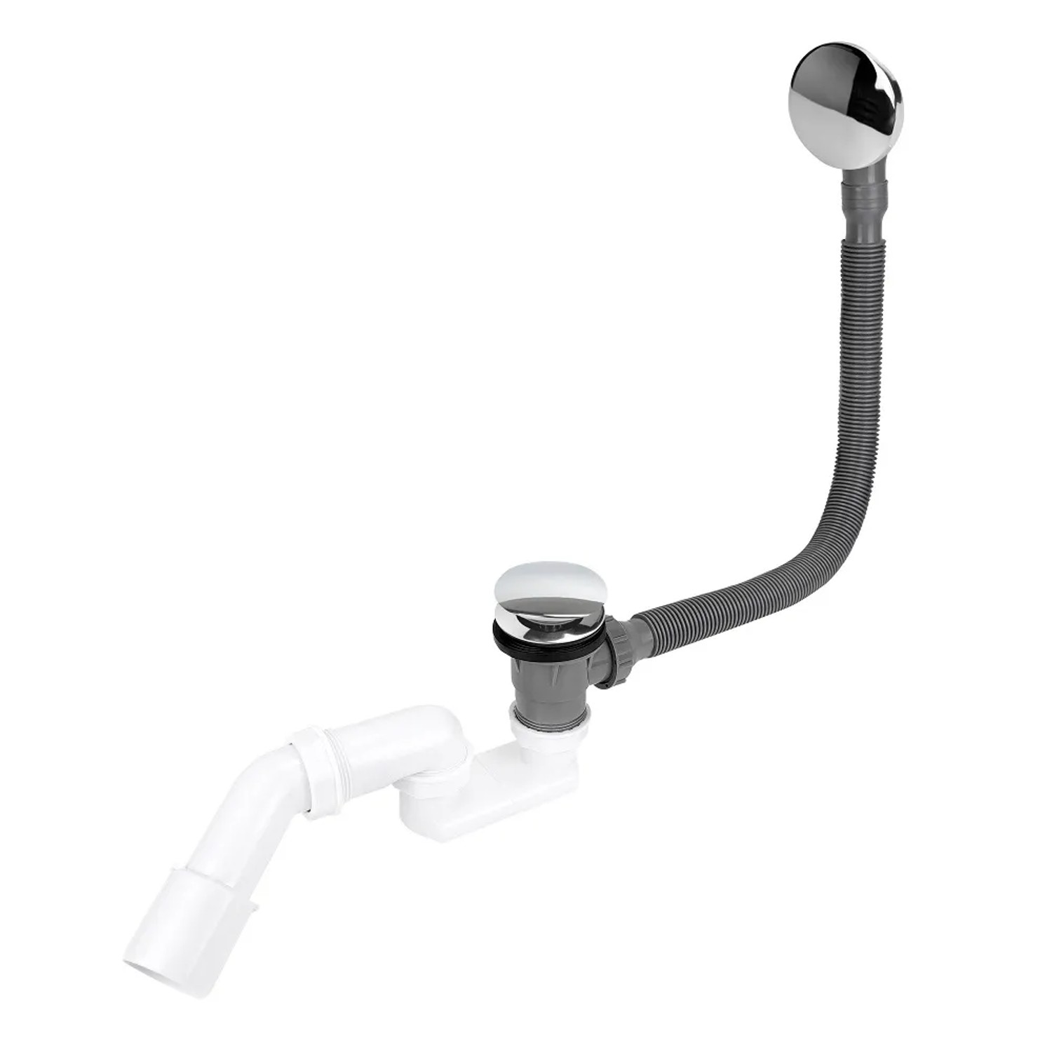 Tycner Syfon wannowy czyszczony od góry korek klik-klak chrom