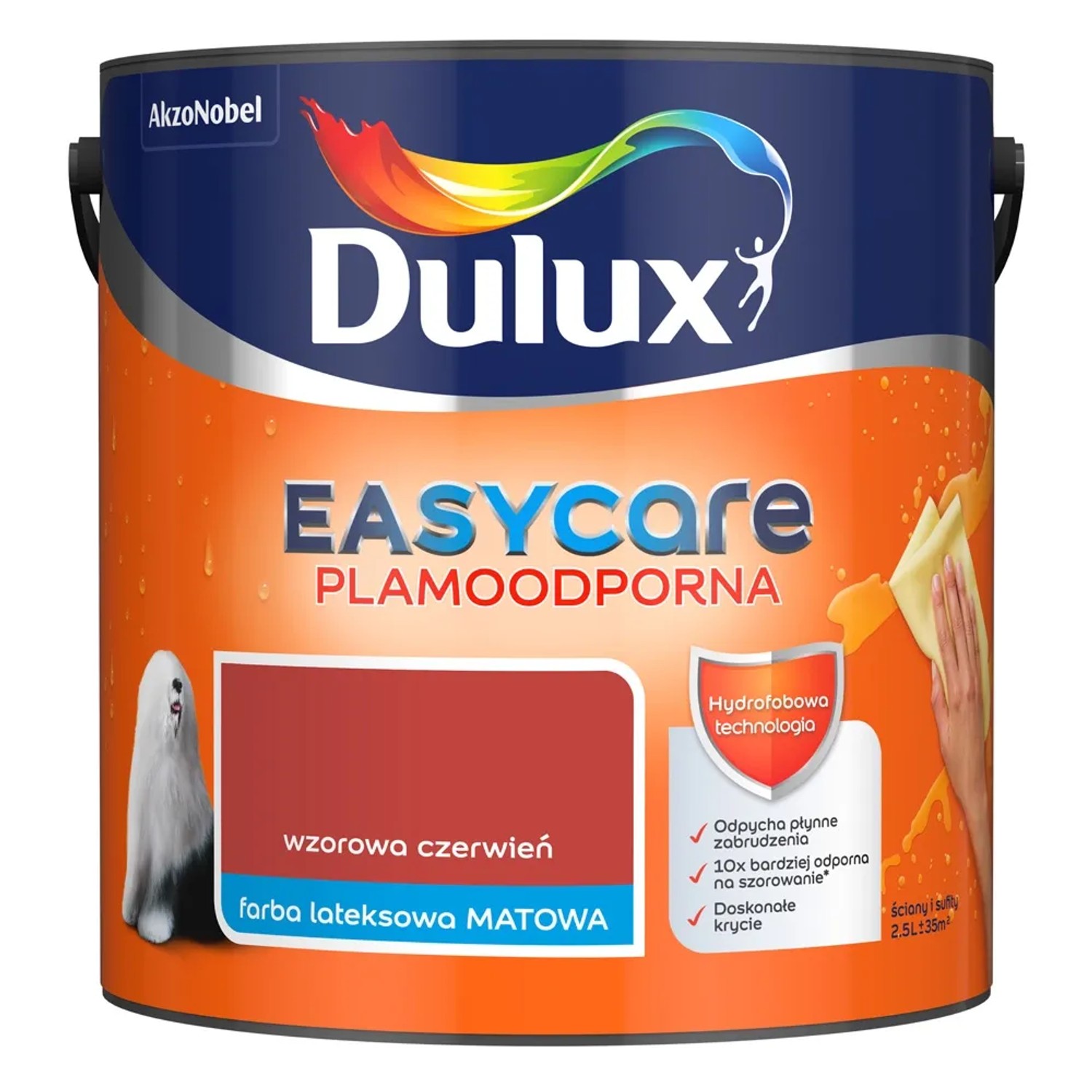 Farba plamoodporna Dulux Easy Care wzorowa czerwień 2,5 l