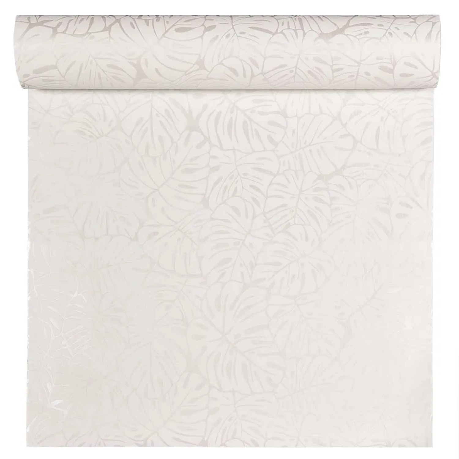 Tapeta winylowa na flizelinie LIŚCIE MONSTERY biała