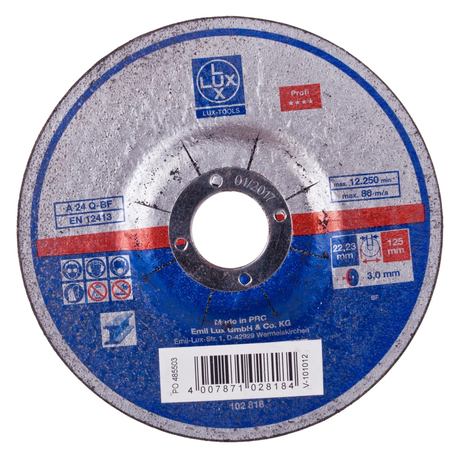 LUX-TOOLS Tarcza do cięcia metalu wypukła 125 mm