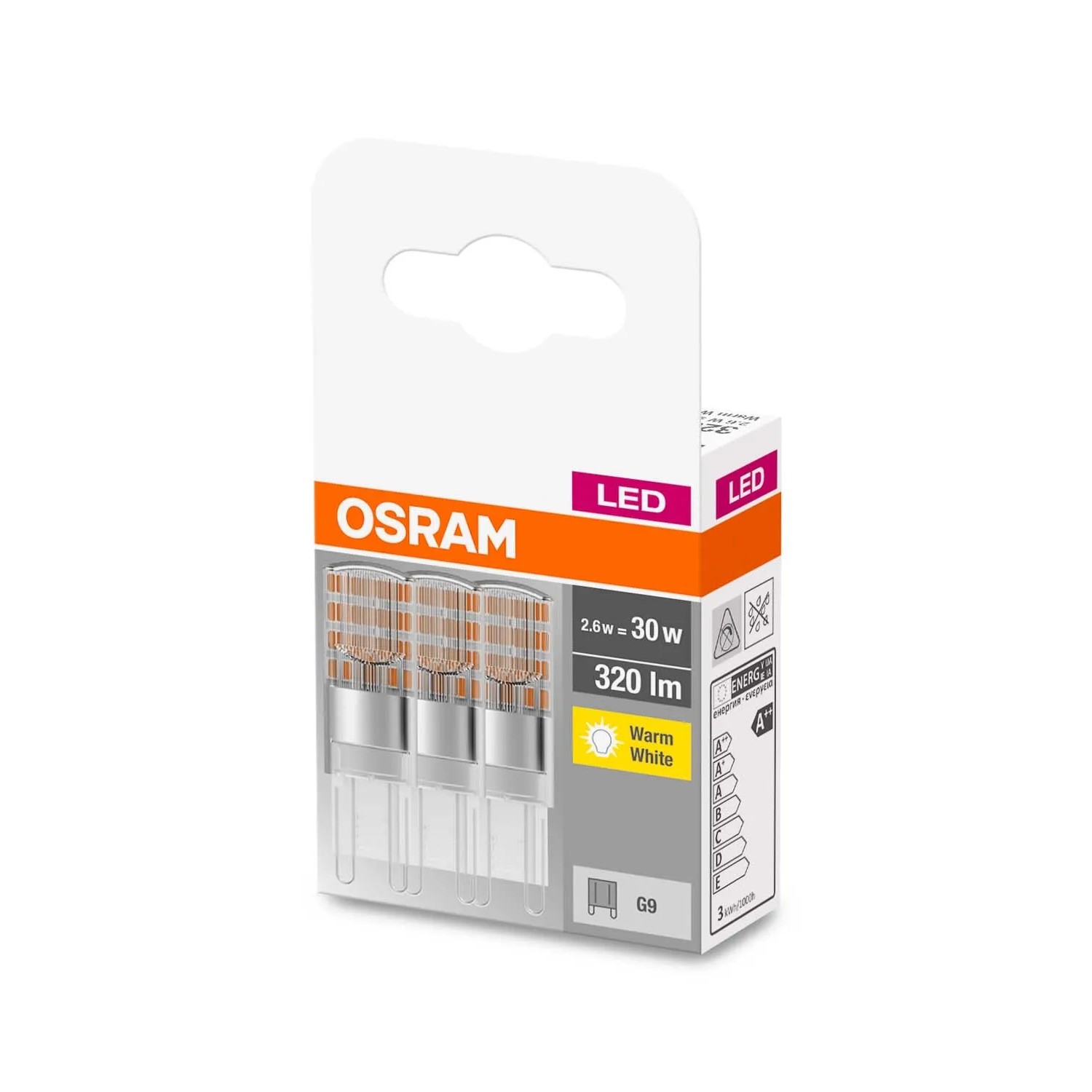 Osram Żarówka LED BASE PIN 2,6W G9 320 lm 2700K 3 szt.