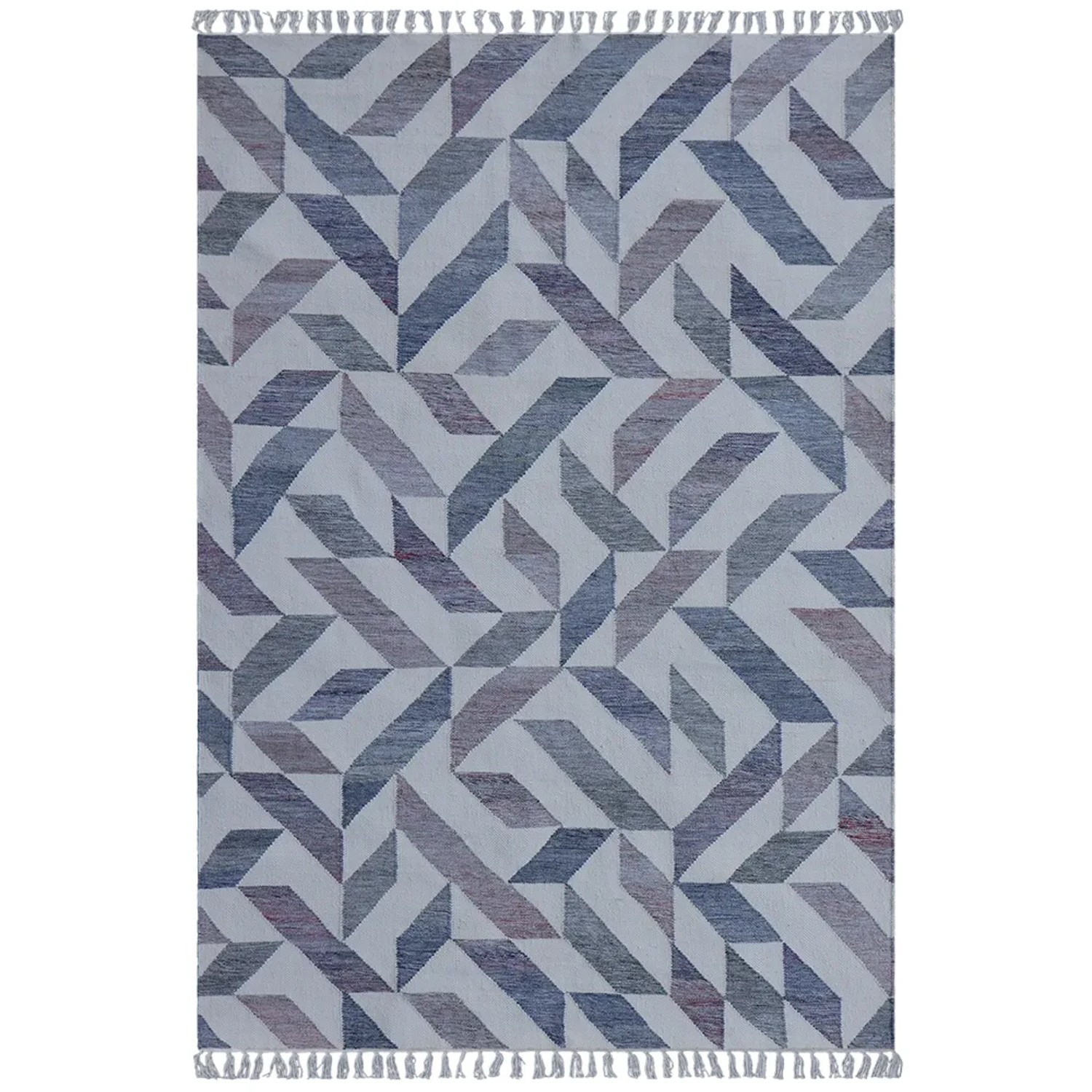 Dywan ręcznie tkany poliester paski 160 x 230 cm