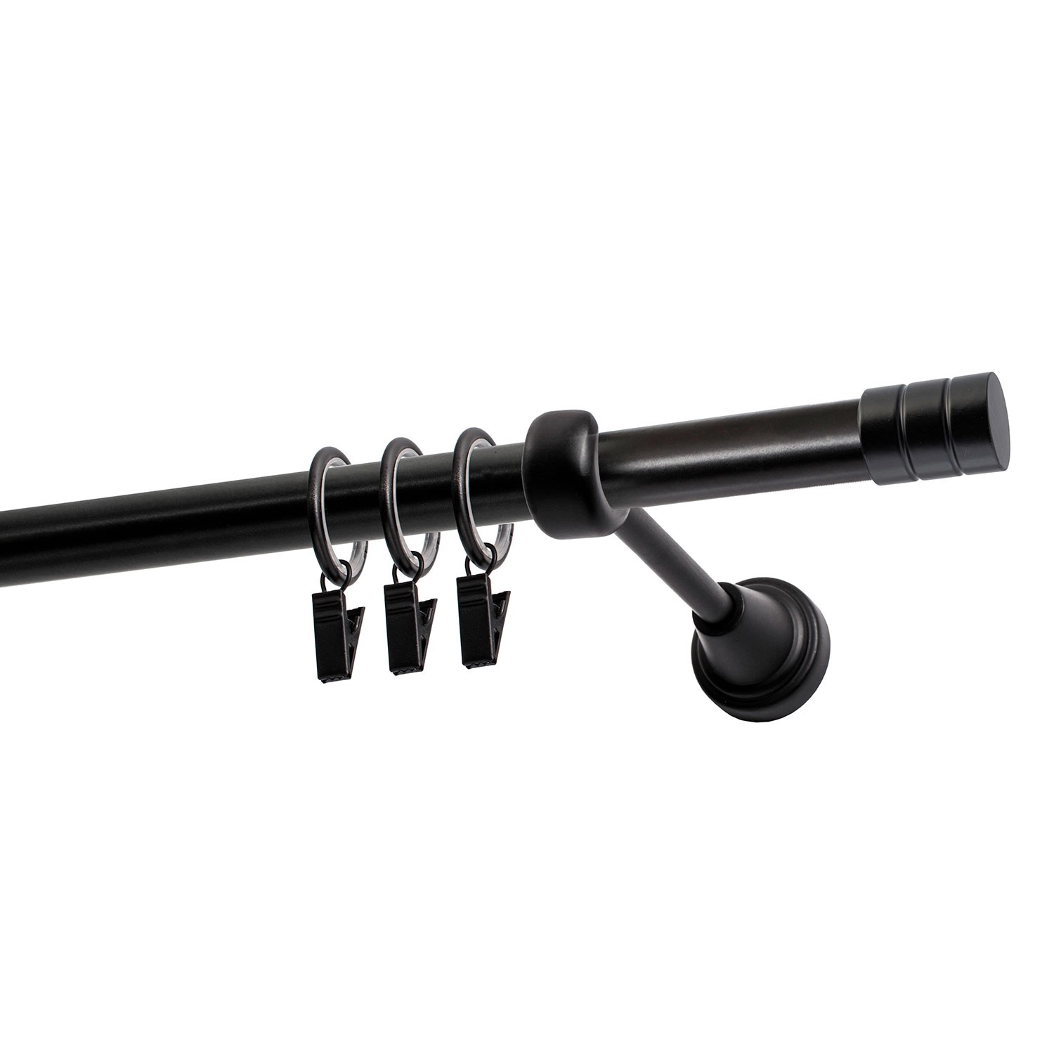 Karnisz FORIO pojedynczy czarny 200 cm